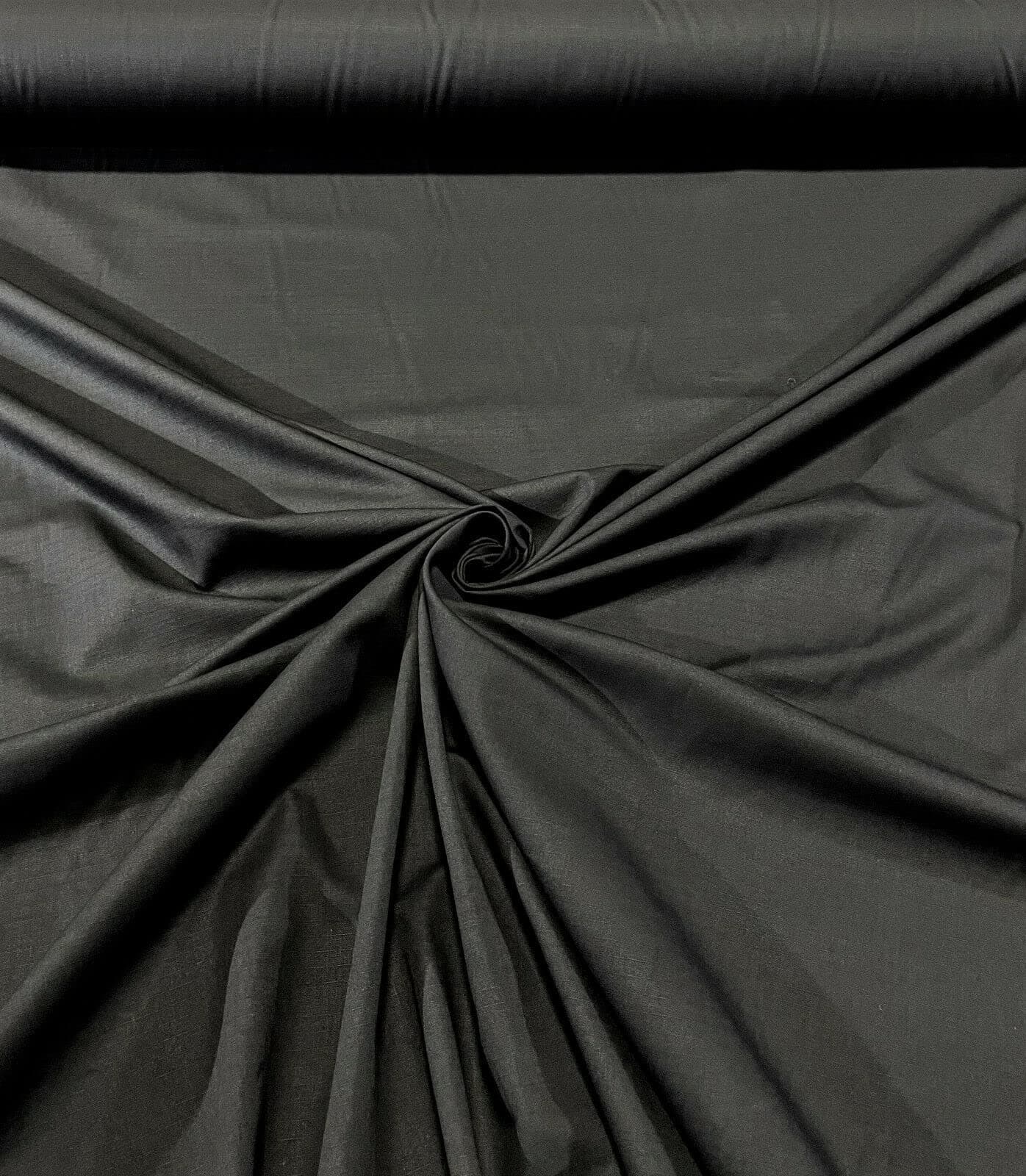 Black 100 Percent Cotton Ripstop Fabric Apparel Upholstery Drapery Durable 60 Inches Wide by The Yard