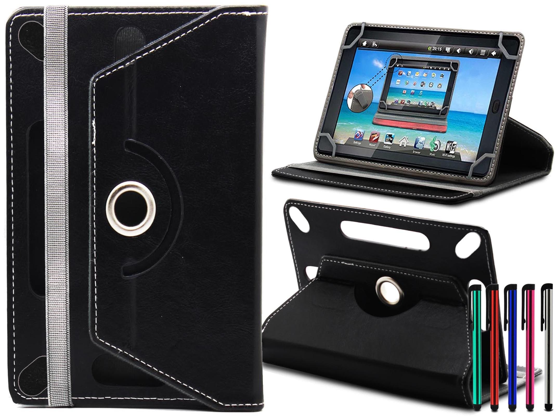 LOLO® MONSTER M10 10-inch Tablet PC 360 Degree Rotating Universal PU Leather Case Cover Stand Pocket Pouch With TAN - Black