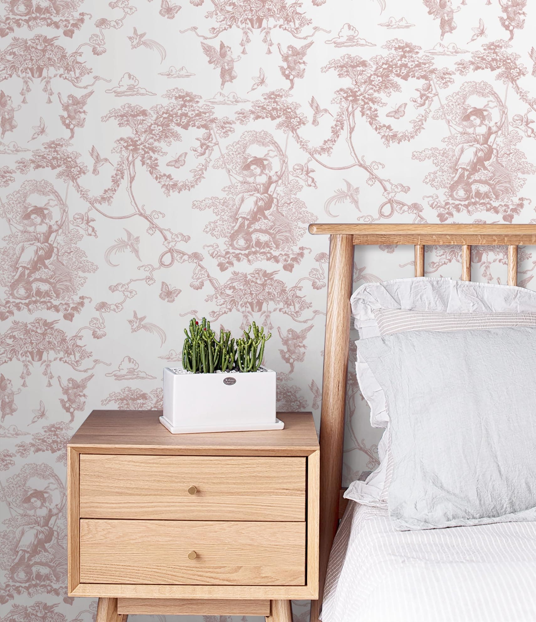 CiCiwind 197"×16" Wallpaper Toile Peel and Stick Wallpaper White and Pink Wallpaper Vintage French Wallpaper Pink Contact Paper Self Adhesive Removable Wallpaper for Bedroom Living Room Walls DecorGlobal Recycled StandardGlobal Recycled StandardGlobal Recycled Standard