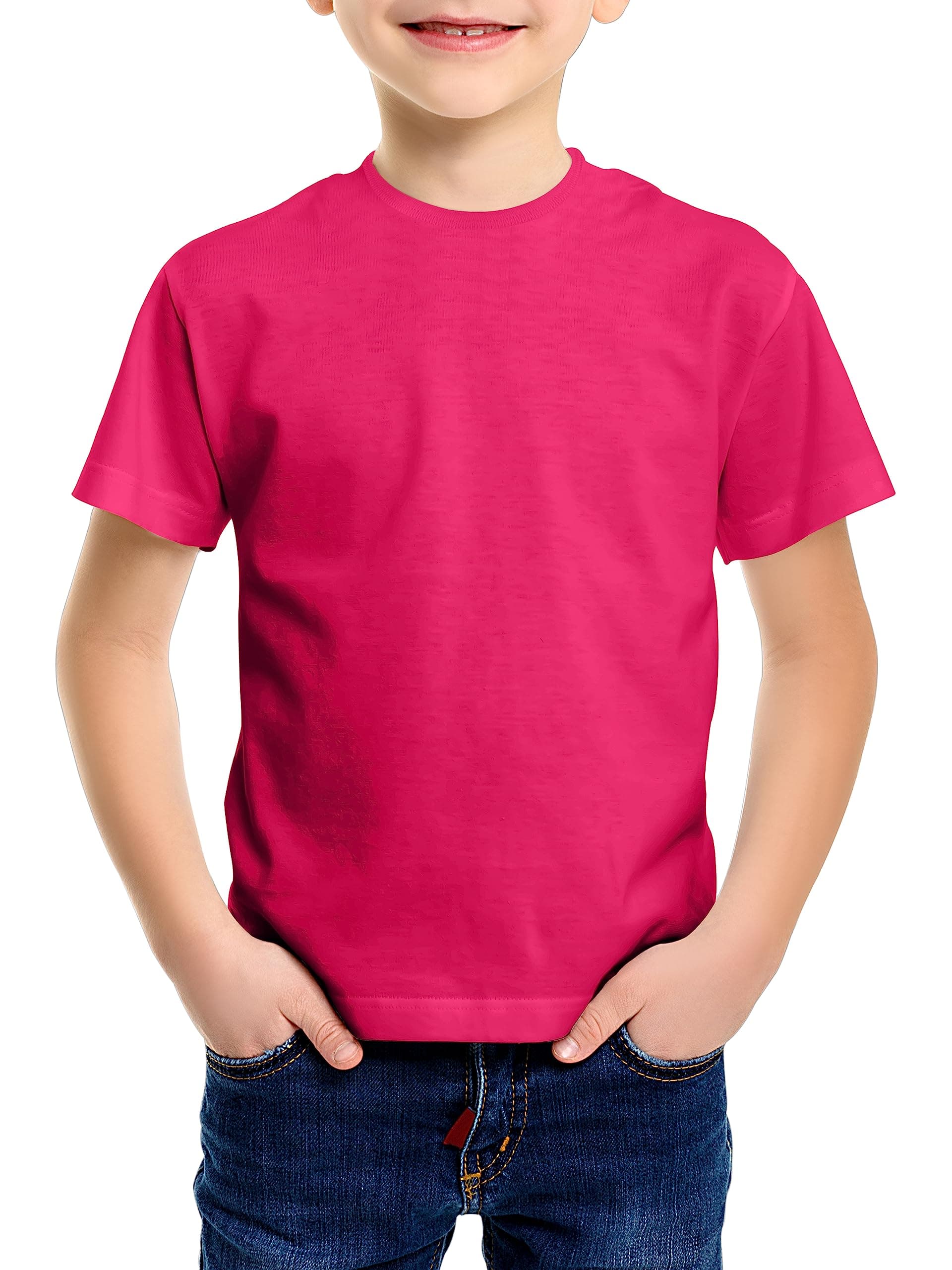Sponsored Ad – Kids Value Weight Crew Neck Plain T-Shirt Short Sleeve Casual Tees for Boys Cotton Tops for Children