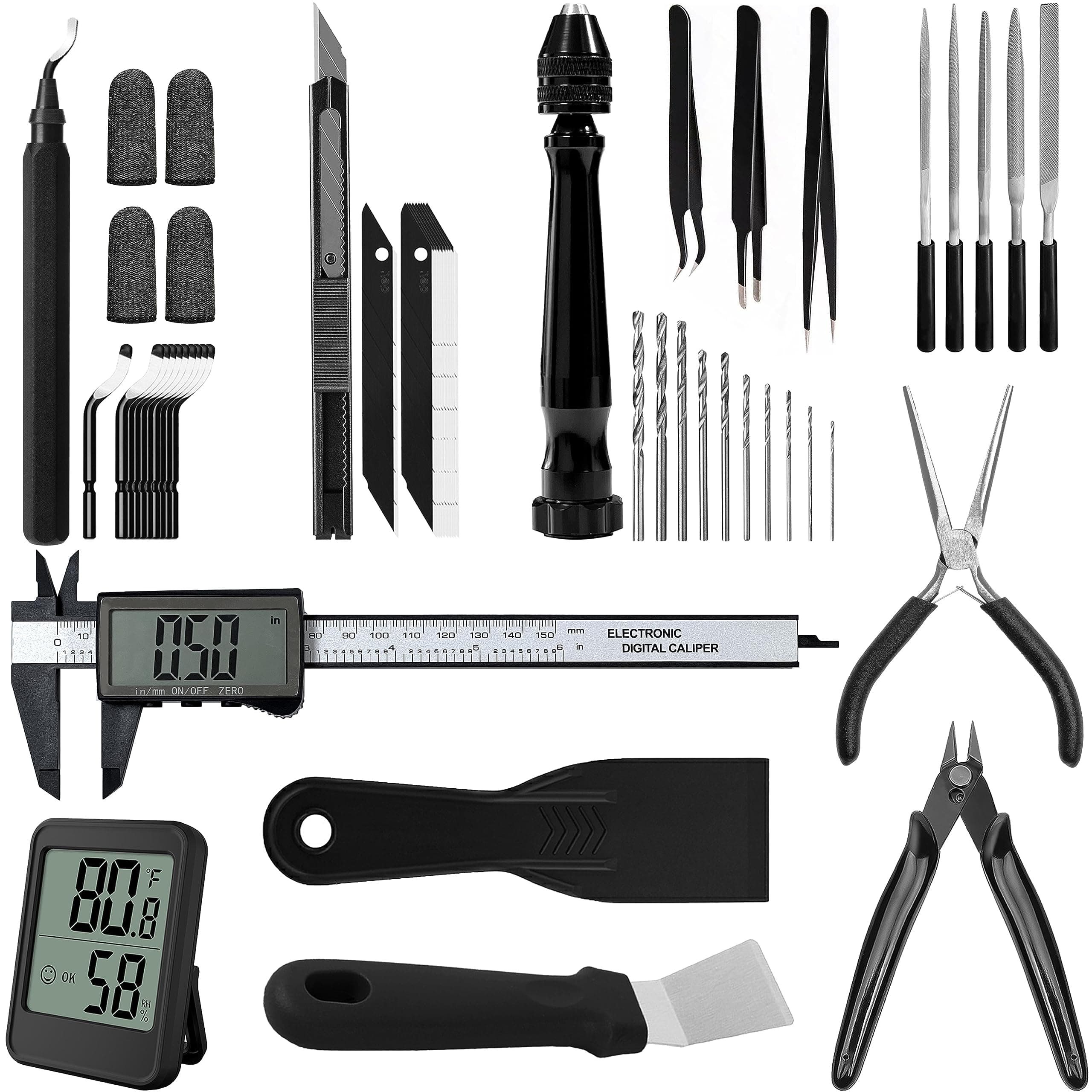 NALACAL 3D Printer Tools Kit, 51Pcs Printer Accessories for Removing, Smoothing, Finishing, Deburring, Craving, Drilling, 3D Printer Repair Set Cleaning Tool