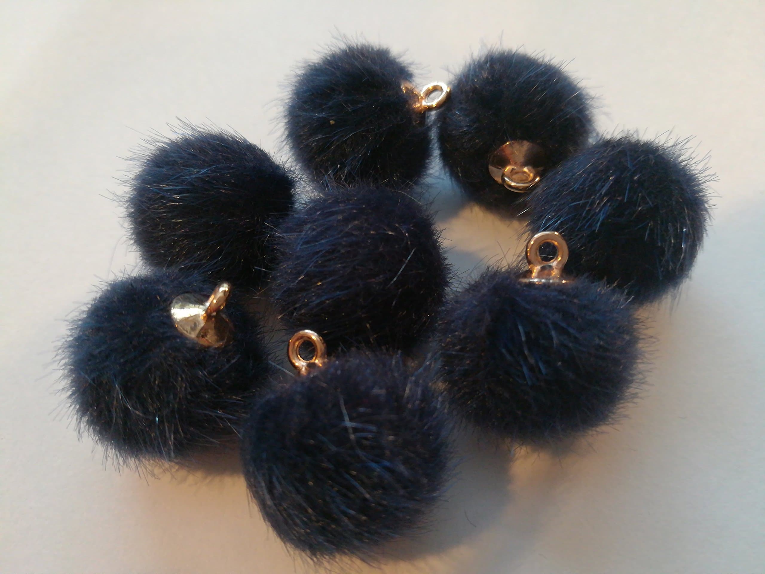 Beading Station 10pcs PUM Ball Dangle Pendant Beads 15mm for Earring Making (Cobalt Blue)