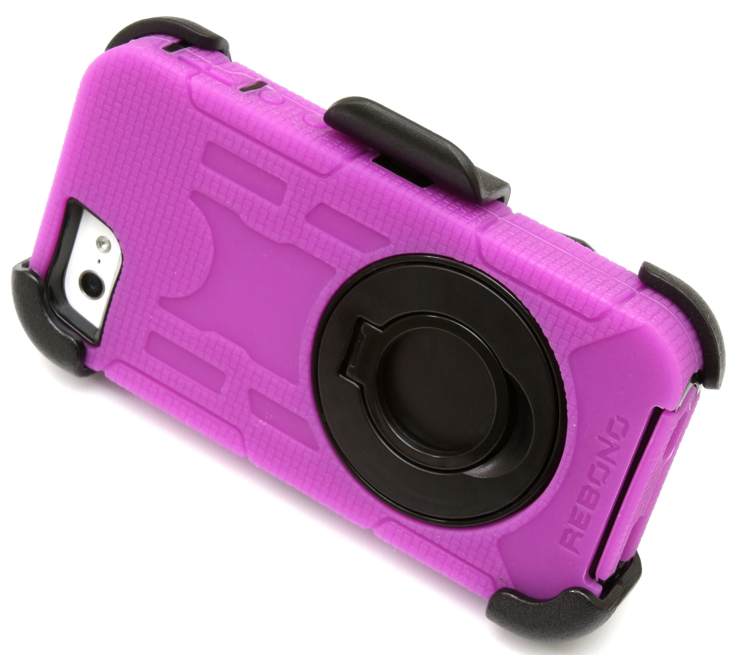 Rebono Rugged Shockproof Defender Armor Case For iPhone 5/5s/SE With Rotating Belt Clip & Kickstand (PURPLE)