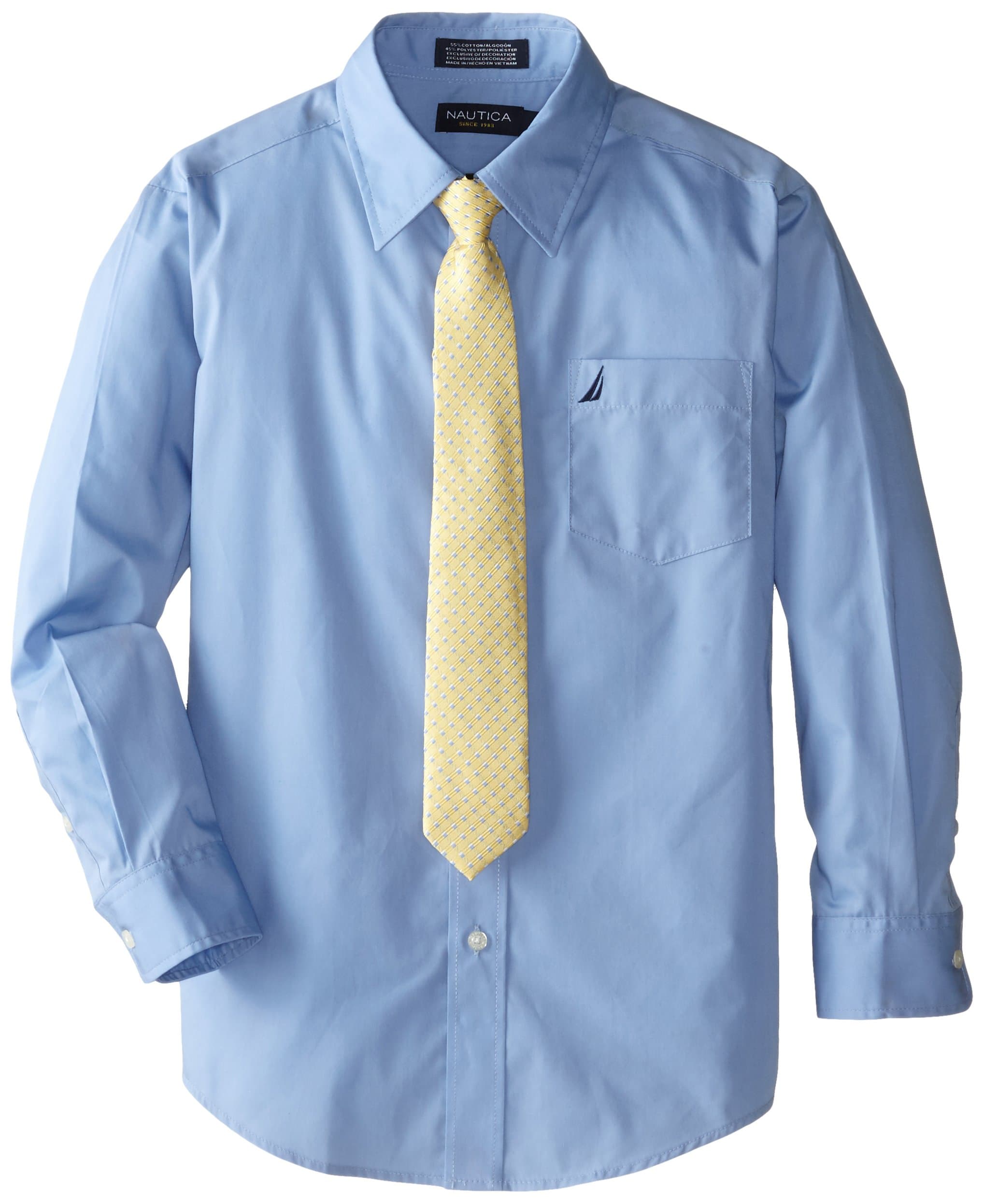 Nautica Boys' Long Sleeve Dress Shirt with Tie