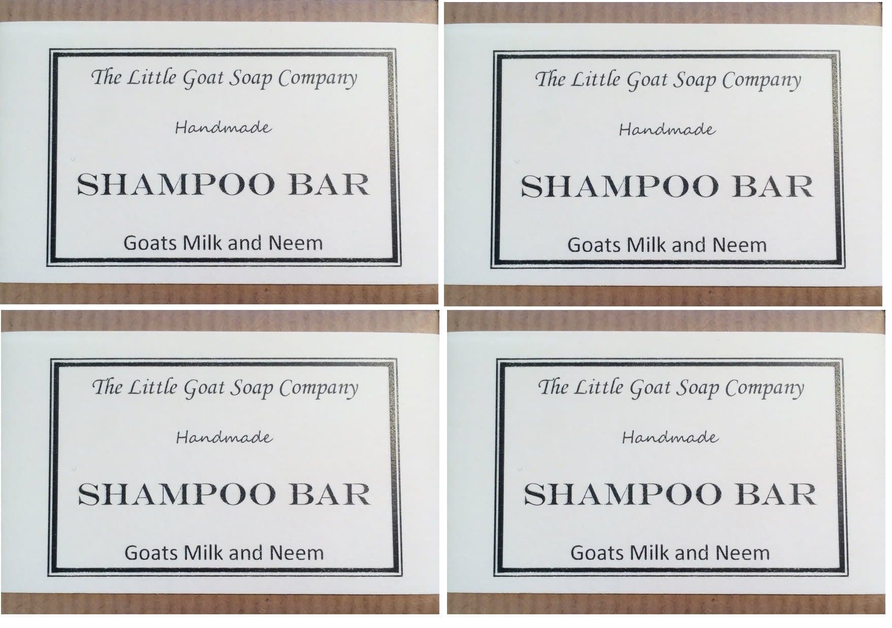The Little Goat Soap Company Shampoo Bar - Goats Milk and Neem Oil, 400 g, Pack of 4
