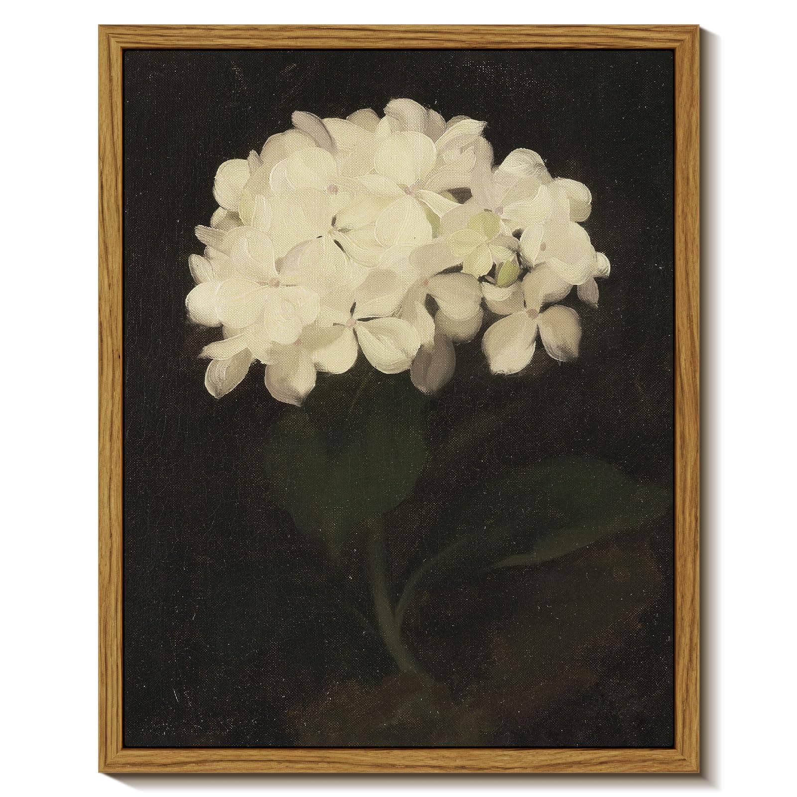 InSimSea Framed Wall Art for Living Room - White Hydrangea Oil Painting Canvas Prints for Bedroom, Bathroom, Kitchen, Office Decor - 8x10in