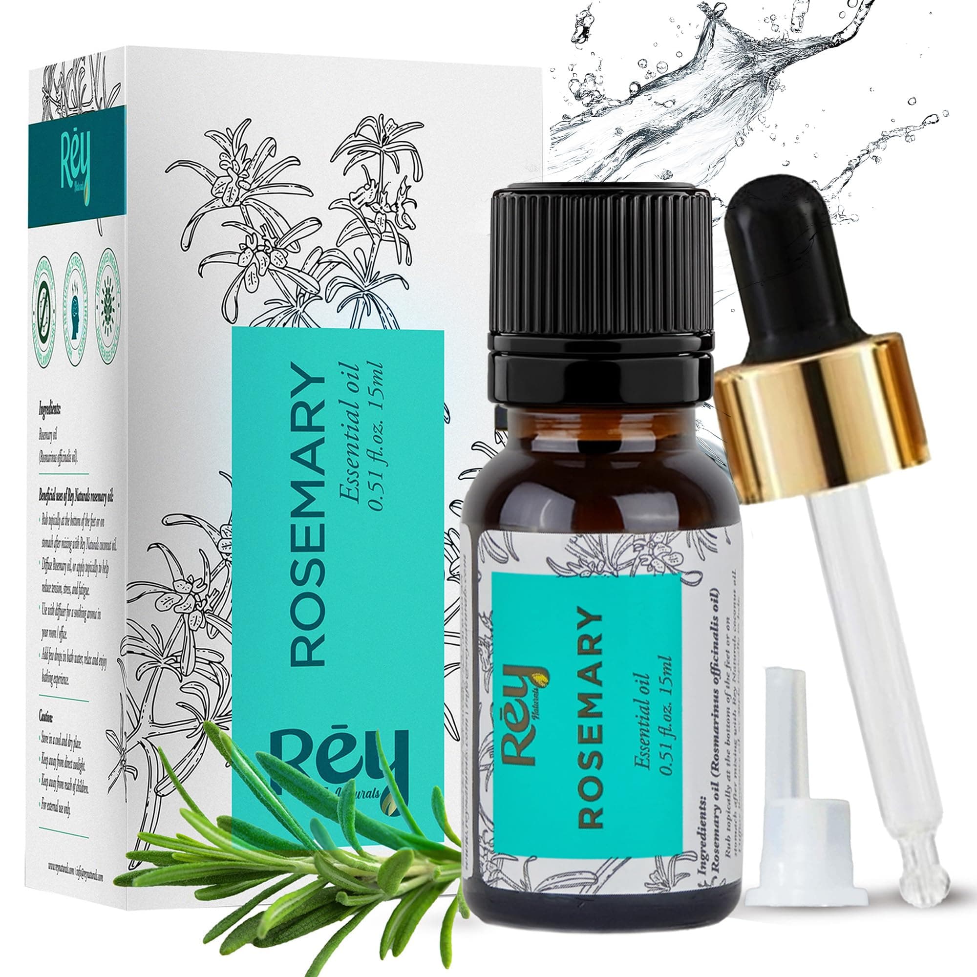 Rosemary essential oil for hair growth, Skin and Aroma - 15ml