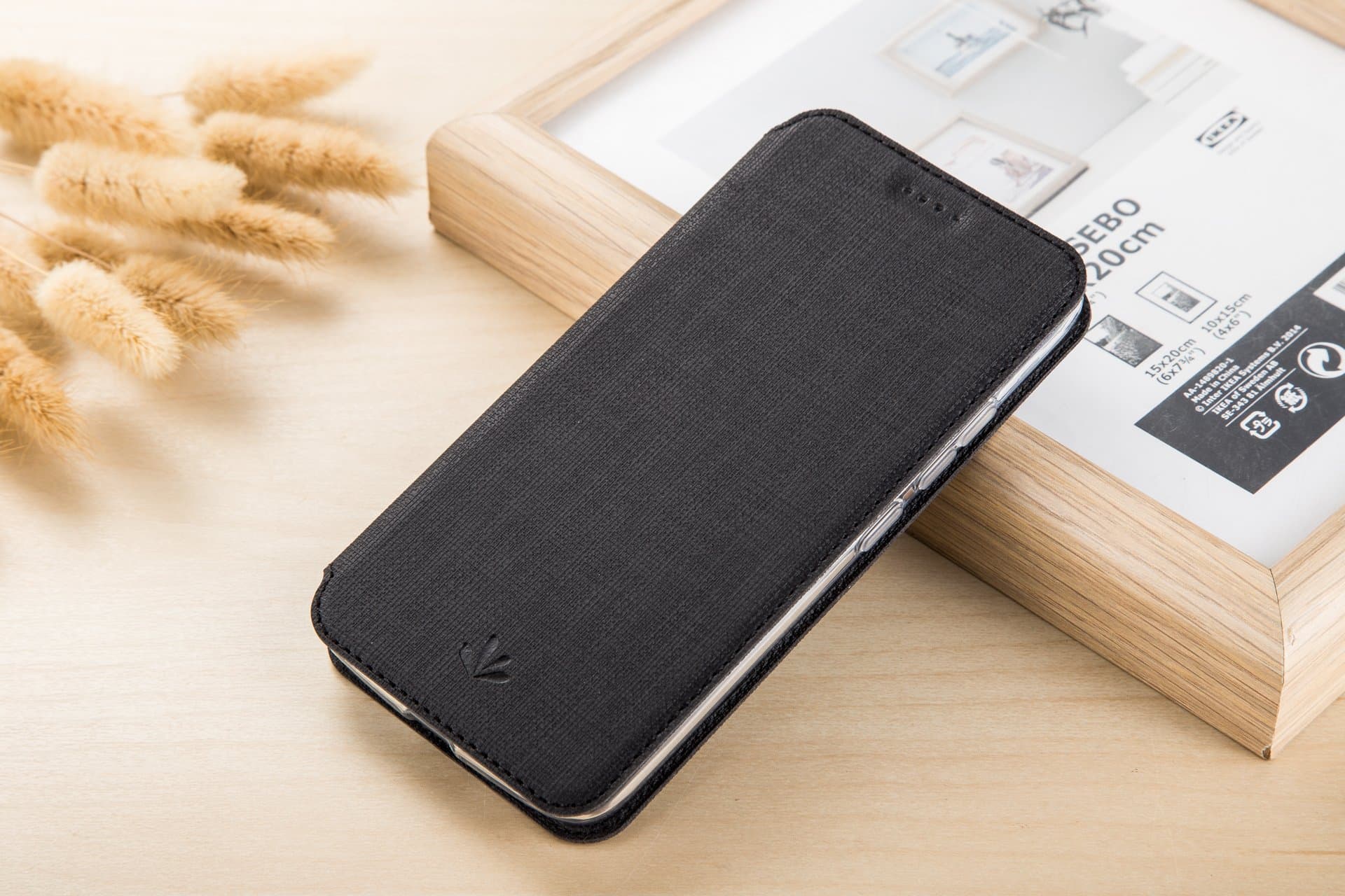 LG V30 Case, LG V30 Smart Cover, Meiya Premium PU Leather Flip Cover Window View Auto Sleep/Wake Up Fashion Case Shell for LG V30 (Black)