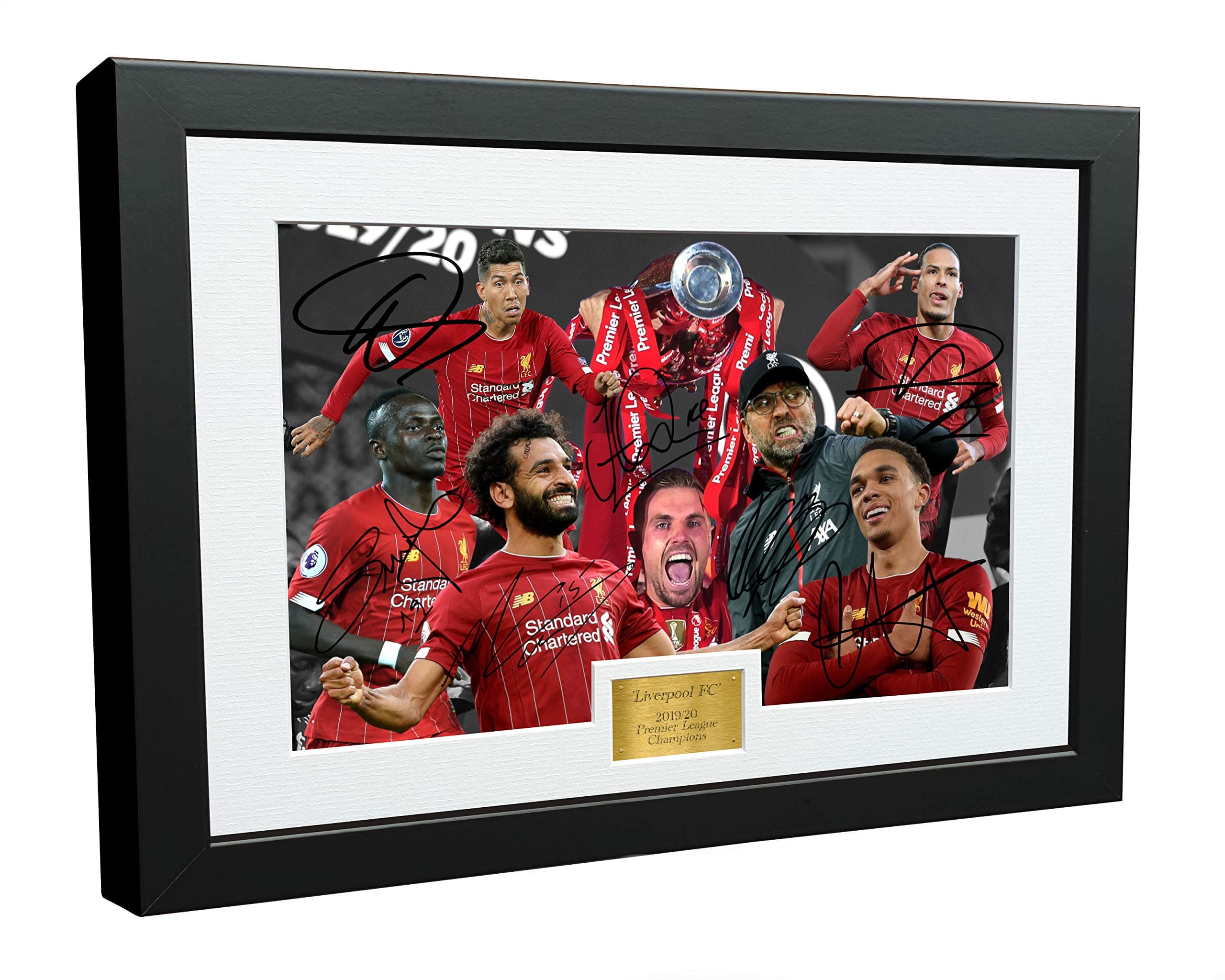 Kitbags & Lockers 2019 2020 Liverpool Premier League Champions 12x8 A4 Signed Henderson Klopp Salah Mane Firmino Van Dijk Arnold Autographed Photo Photograph Picture Frame Soccer Gift