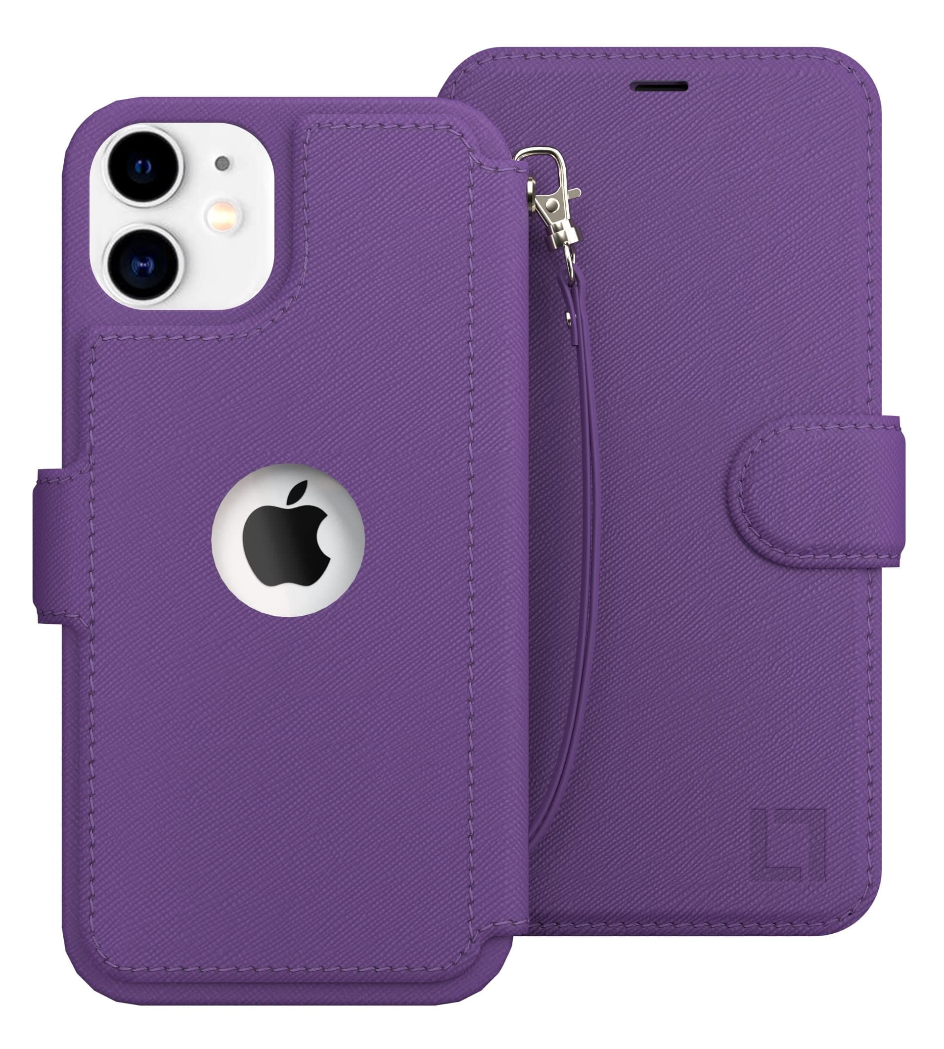 LUPA Legacy iPhone 11 Wallet Case for Women and Men - Case with Card Holder - [Slim + Durable] - Faux Leather -Flip Cell Phone case- i Phone 11 Purse Cases - Folio Cover - Purple [Includes Wristlet]