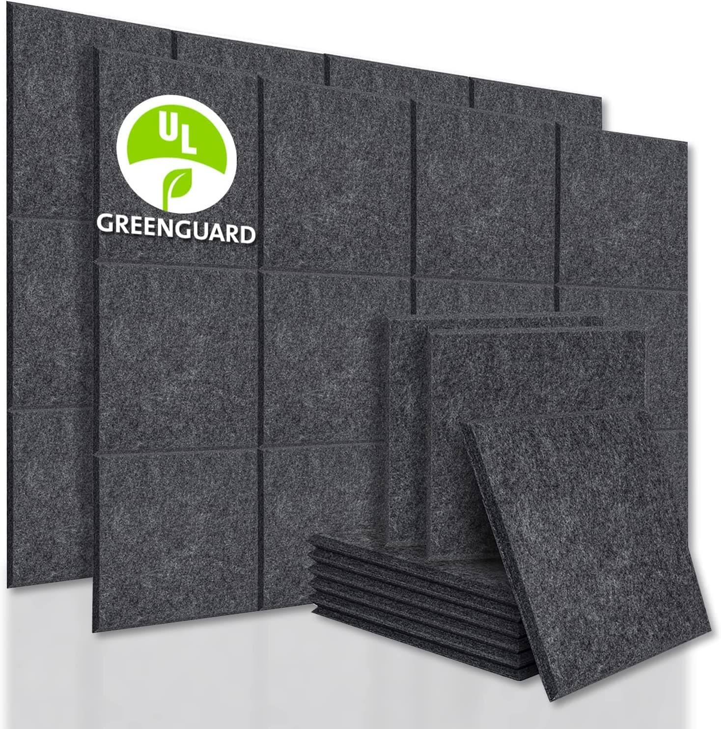 BUBOS12 Pack Acoustic Panels Soundproof Wall Panels,12“x12“x0.4" Sound Absorbing Panels Acoustical Wall Panels Padding,Acoustic Treatment for Recording Studio,Office,Home Studio,Dark Grey
