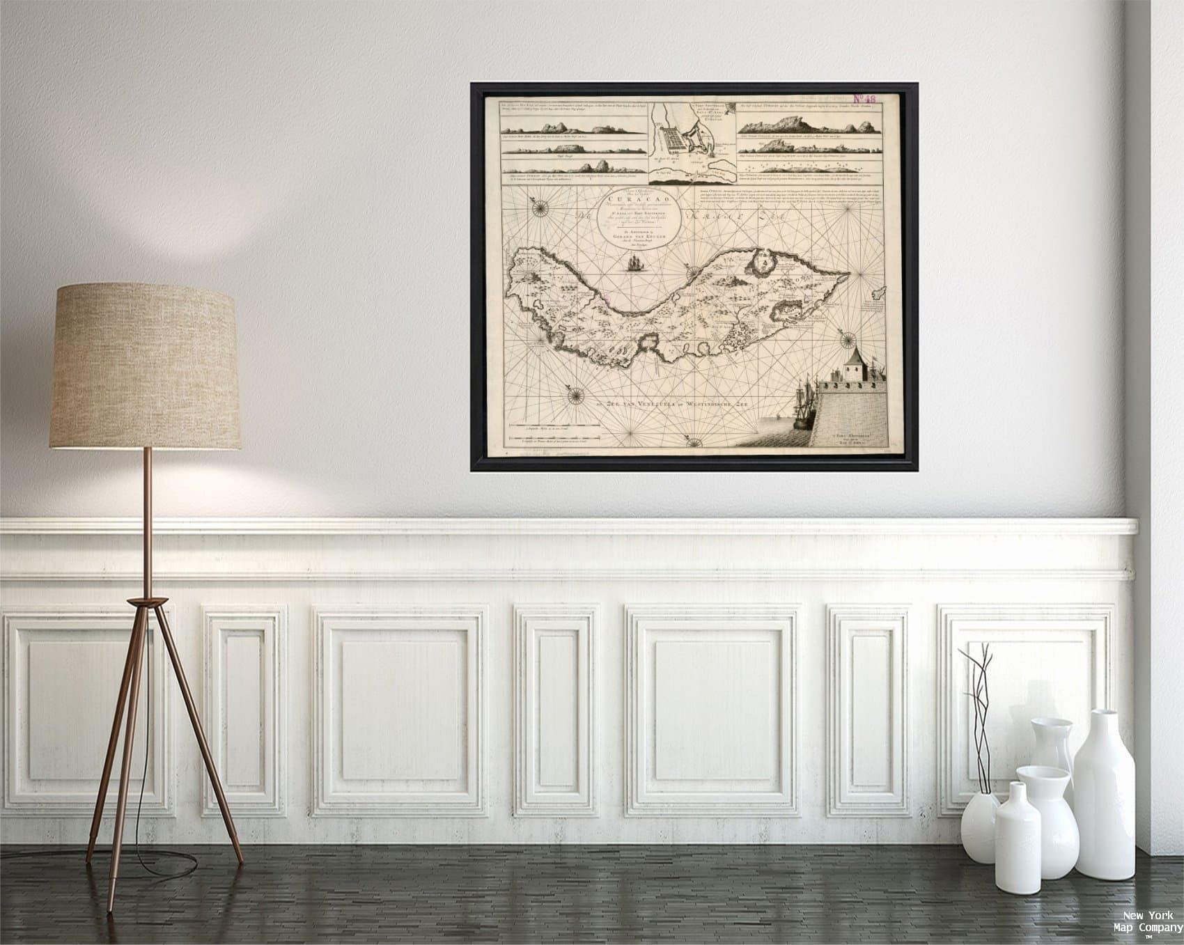 1728 Map Land Curacao|Curaçao|Curacao|Nieuwe Afteekening Van het Eyland Curacao vertoonende All|Vintage Fine Art Reproduction|Ready to Frame