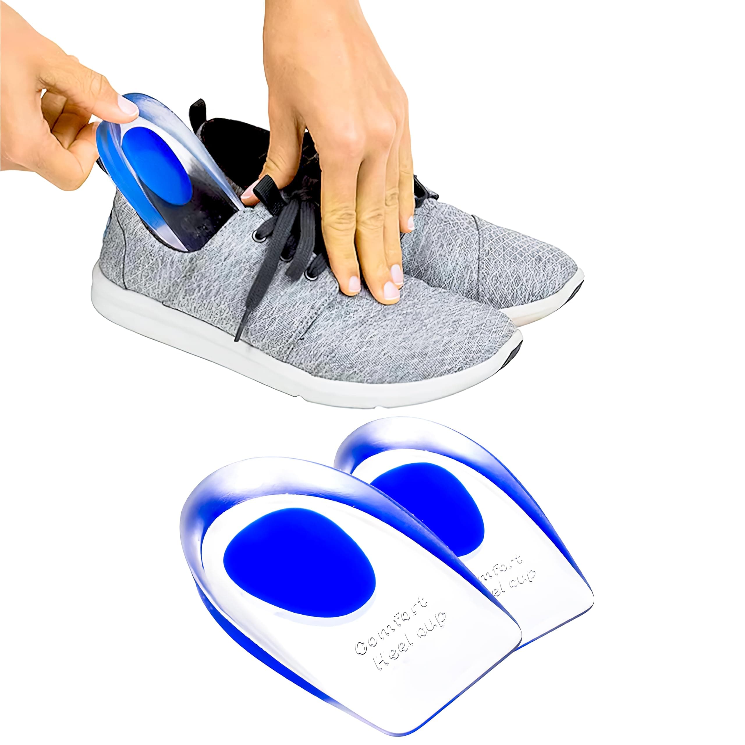 ELLVELLONELLVELLON Pack of 1 Pair - Shoe Inserts for Comfort and Support, Silicone Heel Pads for Pain Relief, Gel Insoles for Women Men, Inner Sole for Shoes, Heel Support For Pain Relief, Shoes Insole for Men