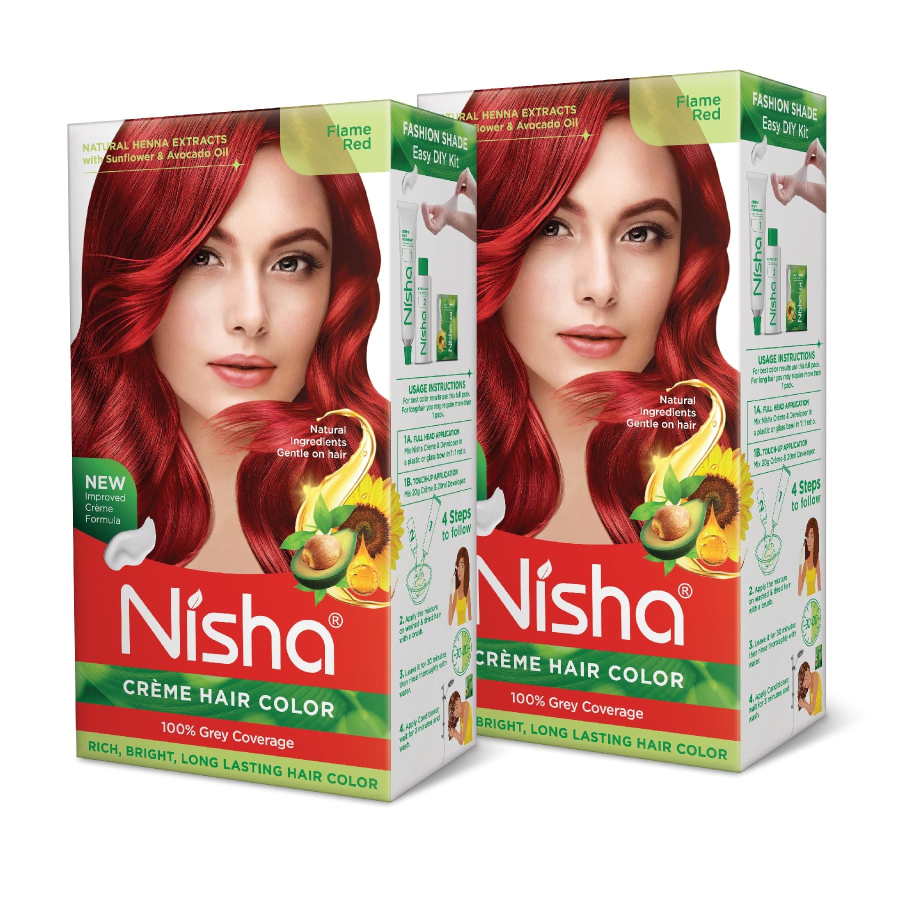 cream hair color Fashion Highlights And Rich Bright Long-Lasting Colour Flame Red Pack of 2