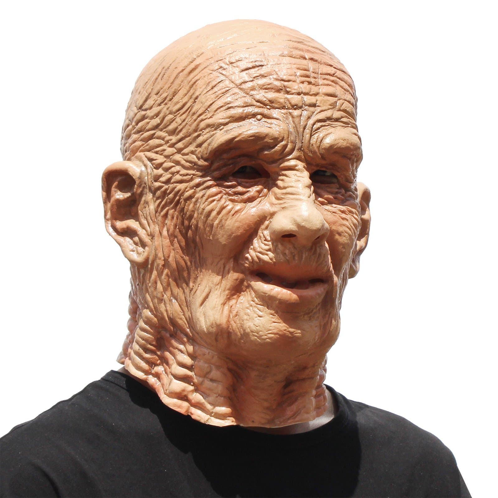 Old Man Mask - Realistic Halloween Latex Human Wrinkle Face Mask