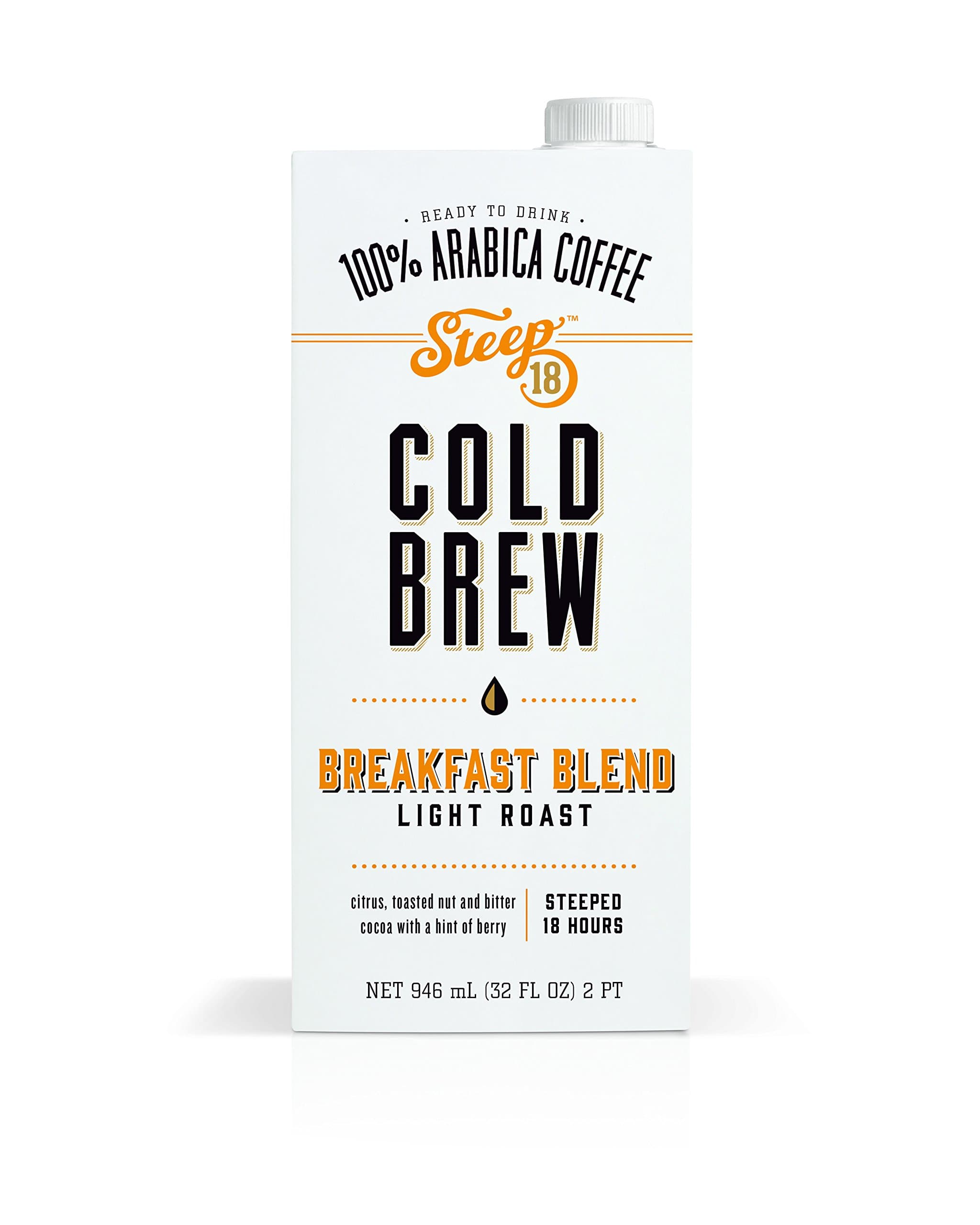 Steep 18 Medium Roast Cold Brew, Breakfast Blend, 96.0 Fluid Ounce (Pack of 3)