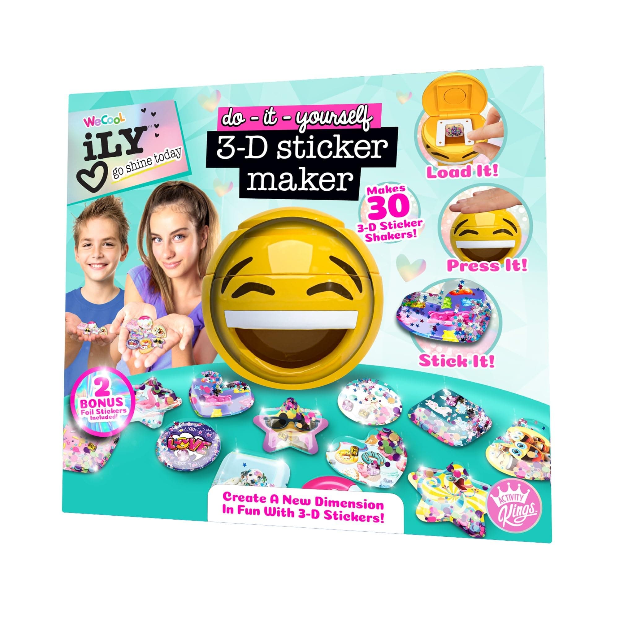 ILY DIY 3D Sticker Maker – Arts & Crafts Kit for Kids Ages 6+ | Makes 30 Custom Stickers Fun & Creative Toy Gift for Boys & Girls