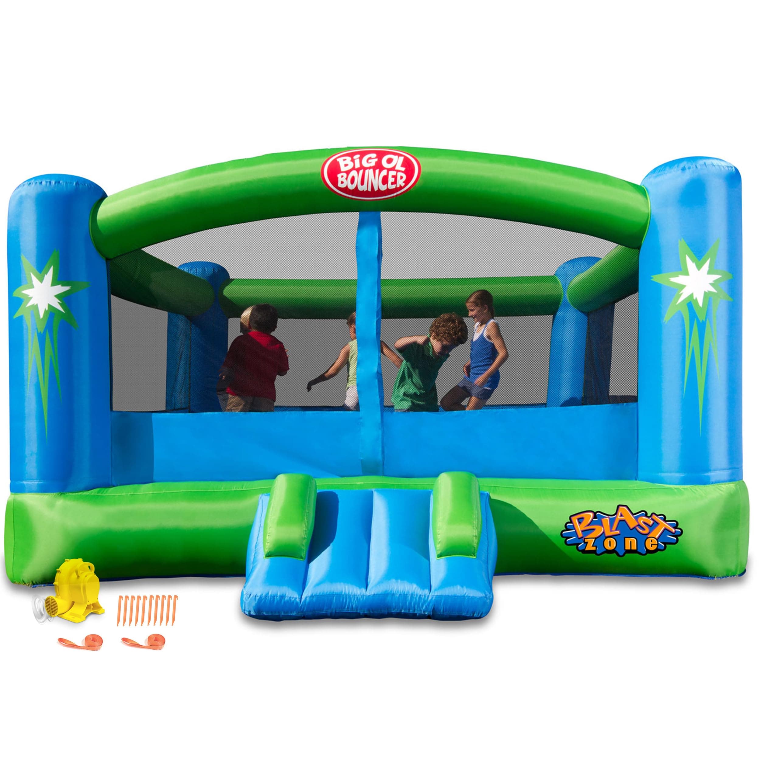 Blast Zone Big Ol Bouncer Inflatable Bounce House w/Blower - Huge - Premium Quality - 6 Players