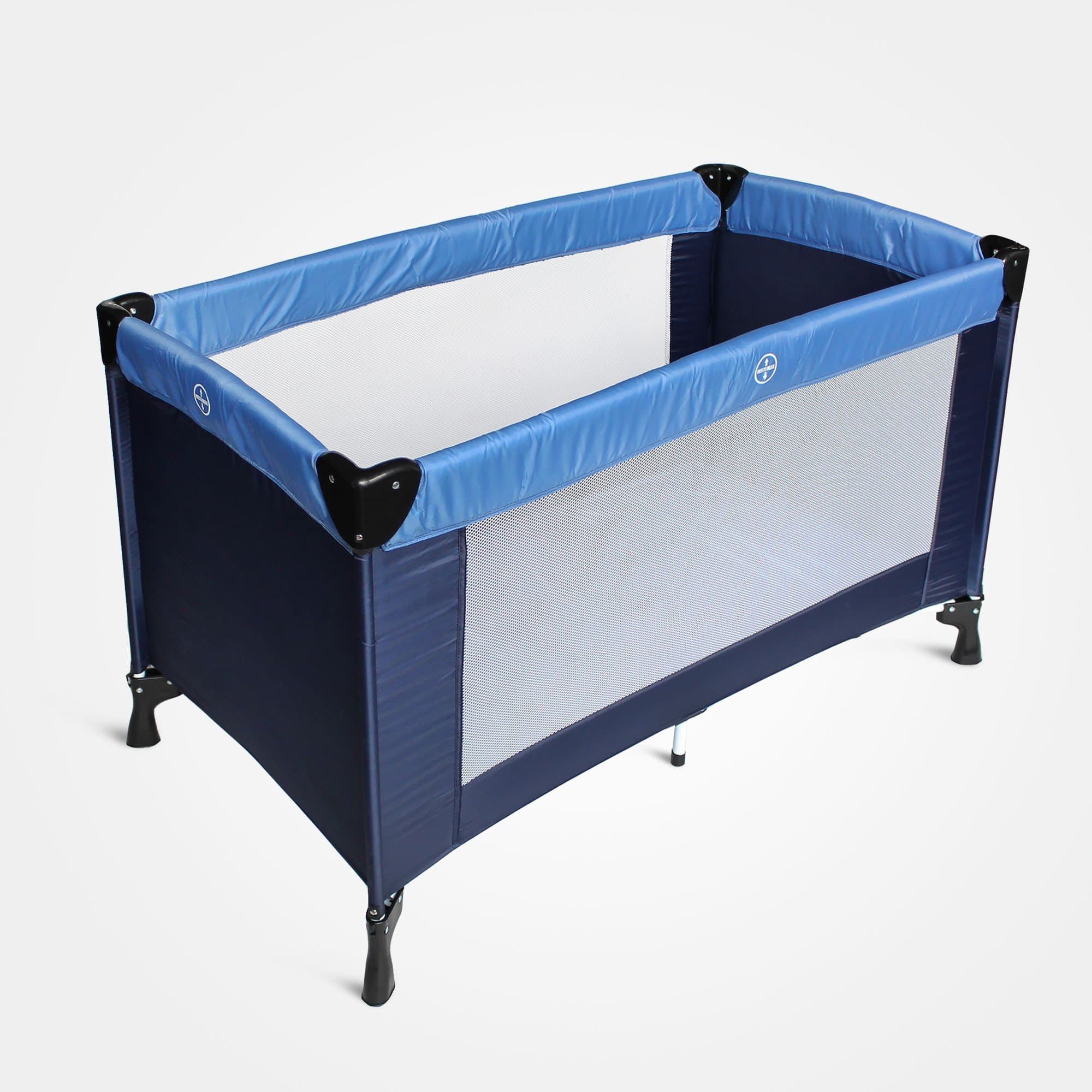 Domaier - Portable Baby Bed, Baby Play Yard, CE standard, 49.2 x 25.6 x 29.9 inch, Sky blue/Marine Blue, Deployed size: 125 x 76 x 65 cm, Material: Nylon fabric