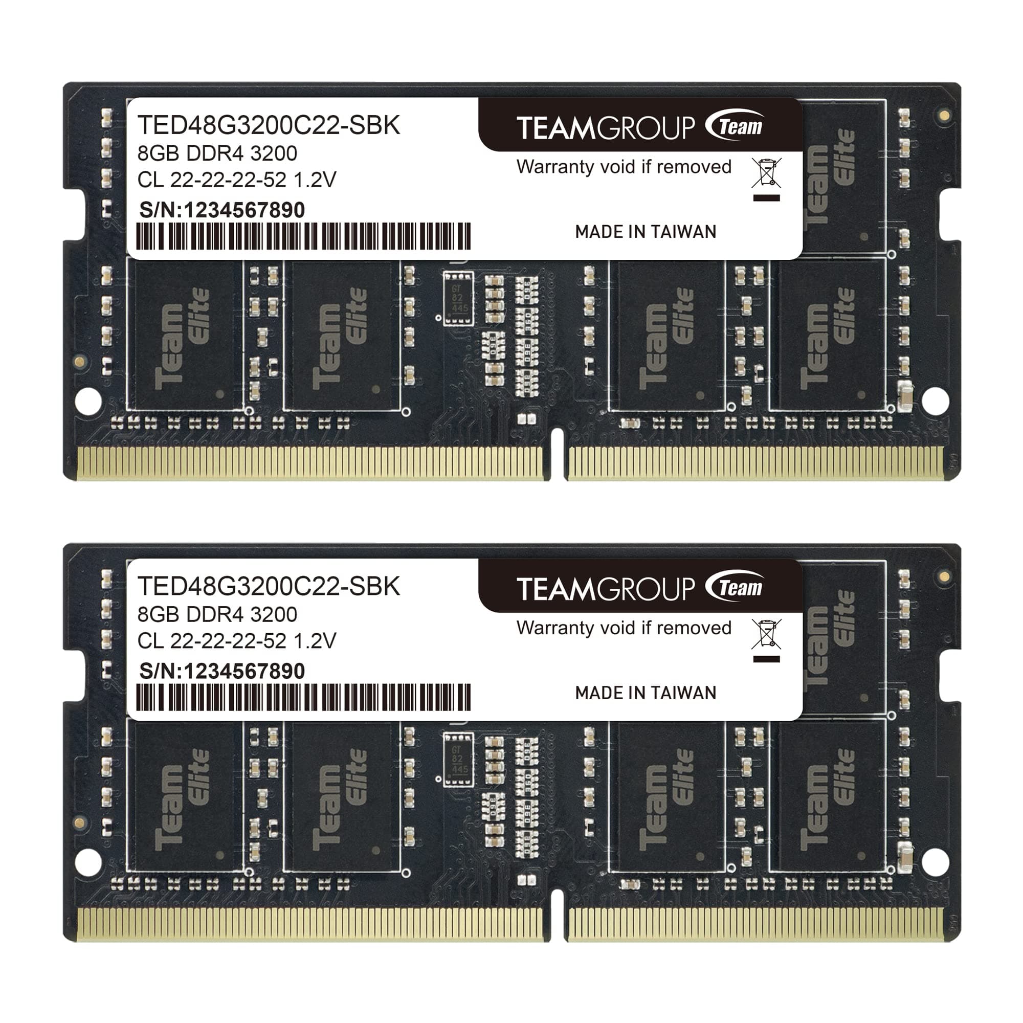 P Elite DDR4 16GB Kit (2 x 8GB) 3200MHz PC4-25600 CL22 Unbuffered Non-ECC 1.2V SODIMM 260-Pin Laptop Notebook PC Computer Memory Module Upgrade Ram - TED416G3200C22DC-S01