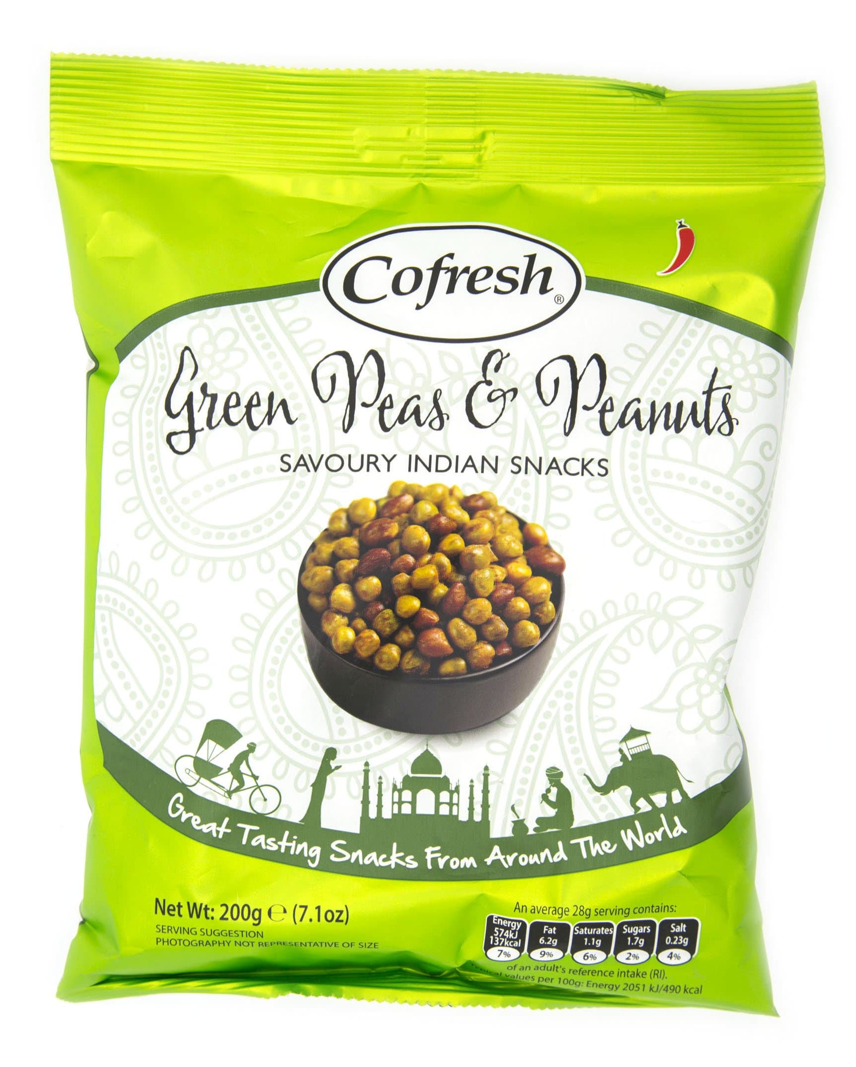 Cofresh Spicy Green Peas and Peanuts Mix, 200g