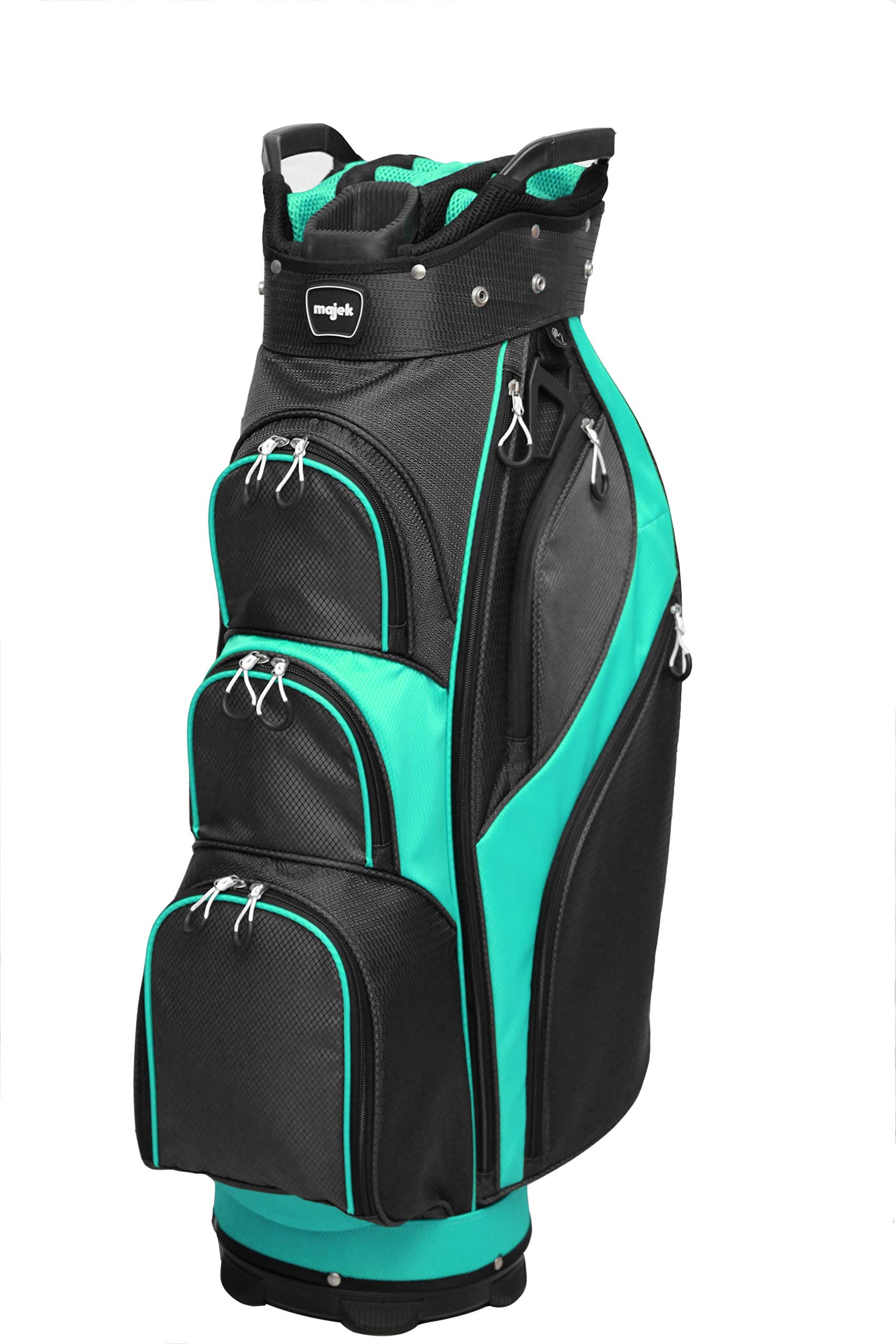 Premium Ladies Black Teal Golf Bag 9.5 inch 14-Way Friendly Separator Top with Putter Sleeve