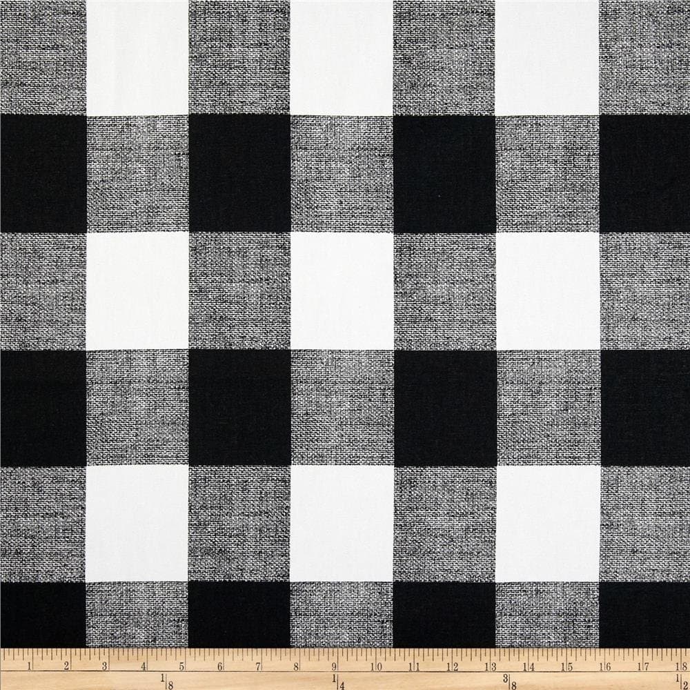 Anderson Check Cotton Duck Black/White, Fabric by the Yard