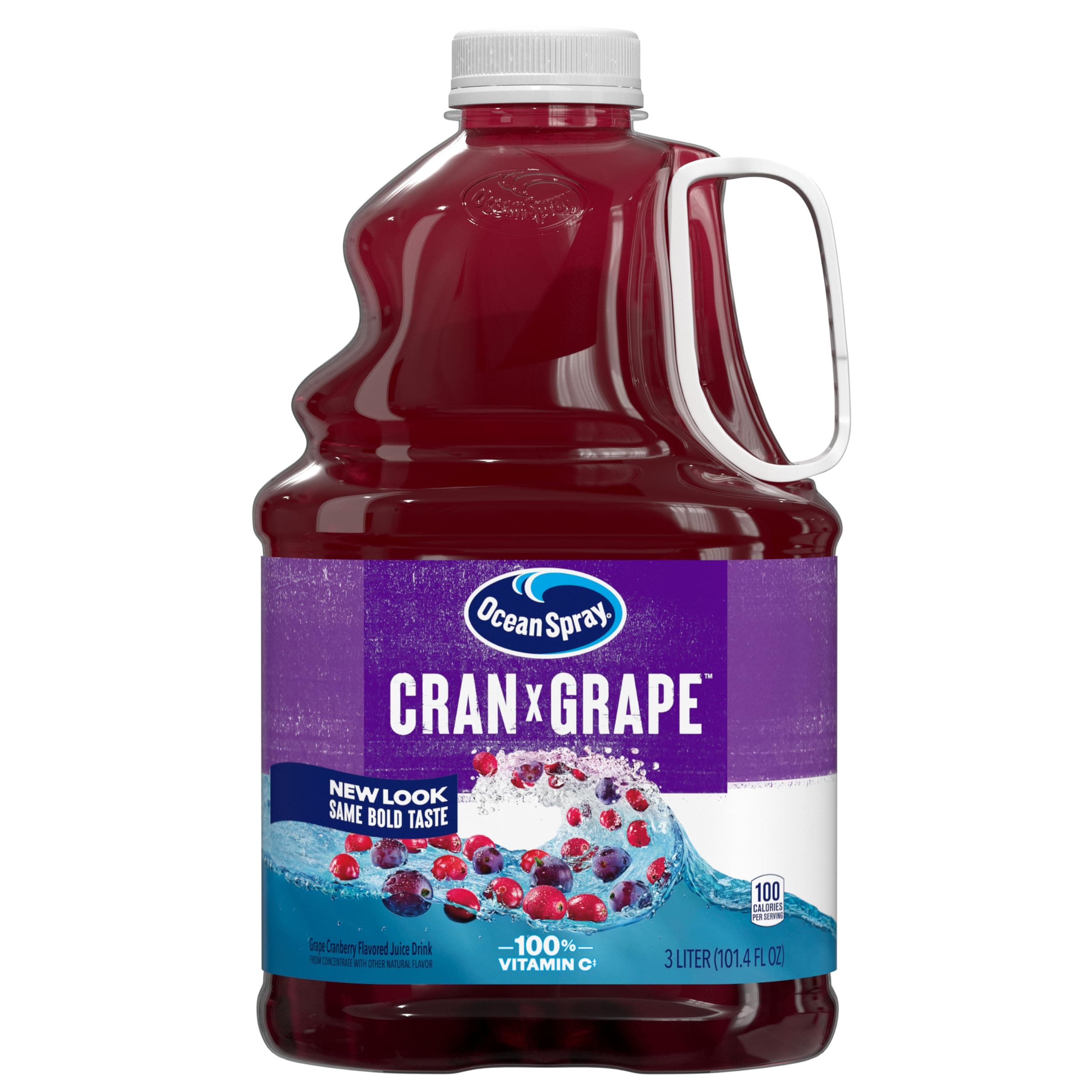 Ocean Spray Cranberry Grape Juice Drink, 101.4 Fl Oz, 3 Liter Bottle (Pack of 6)