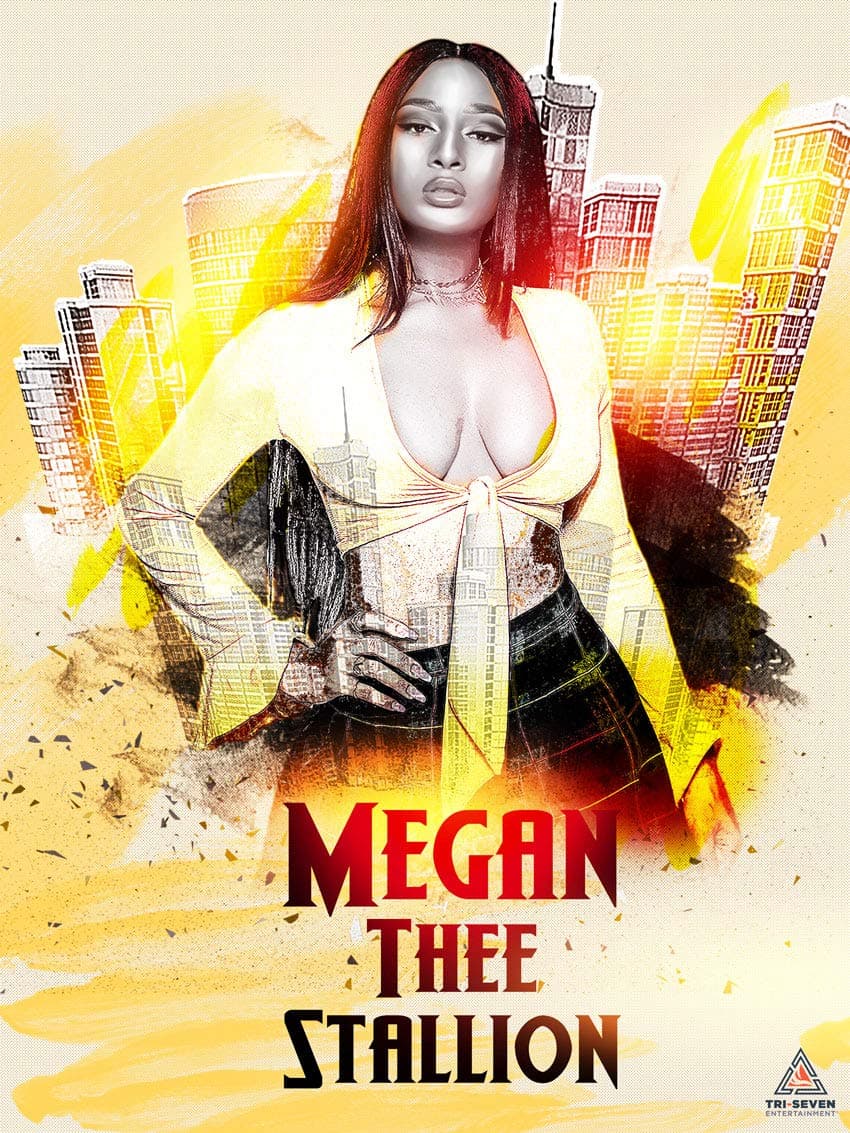777 Tri-Seven EntertainmentMegan Thee Stallion Poster Wall Art Print (18x24), Multi-color