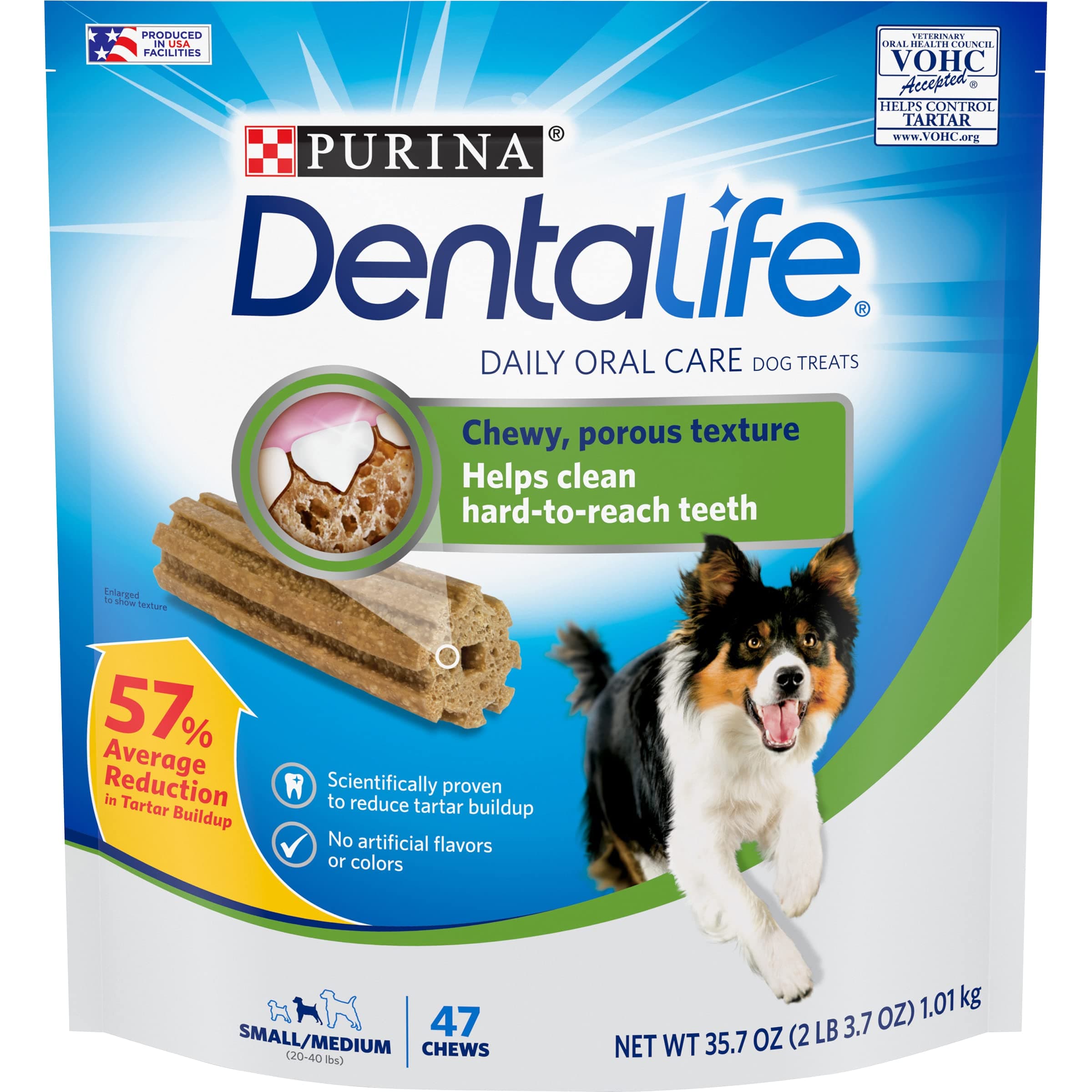 DentaLife Made in USA Facilities Small/Medium Dog Dental Chews, Daily - 47 Treats