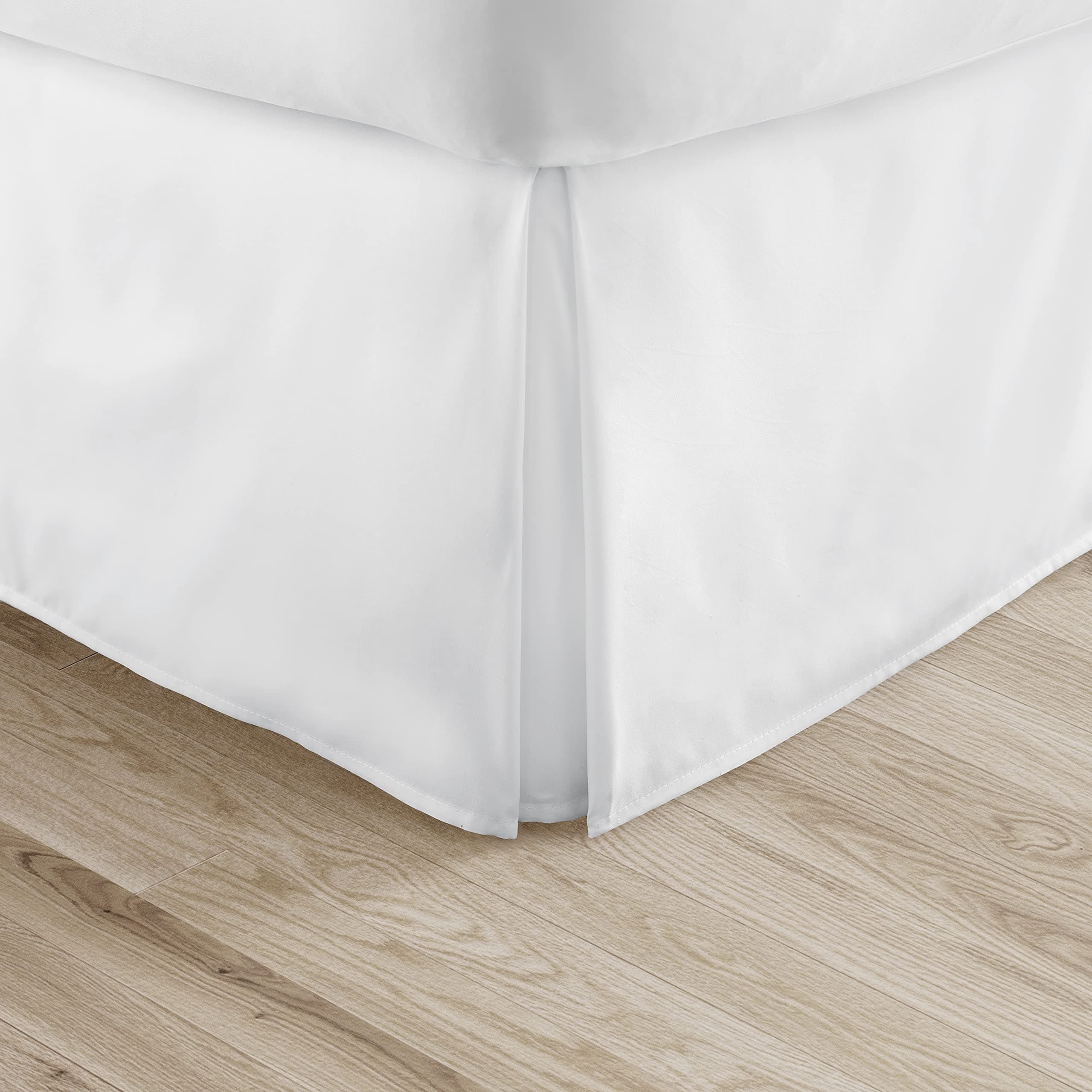 Linen Market Bed Skirt - Ultra Soft Microfiber - Easy Fit with 14 Inch Tailored Drop - Hotel Quality, Shrinkage & Fade Resistant - Bed Cover - King Bed Set - Bedroom Décor - (King, White)