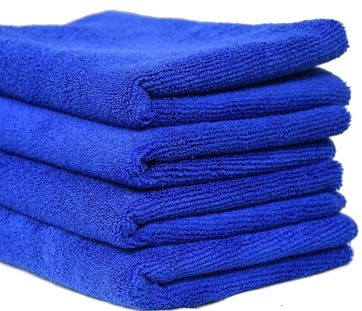 SOBBY Car Microfiber Cleaning Cloth Set of 4 pcs - Premium Microfibre Cloth for Car Cleaning, Kitchen cleaning, Home Improvement and more - 40x40cm, 340 GSM, Blue