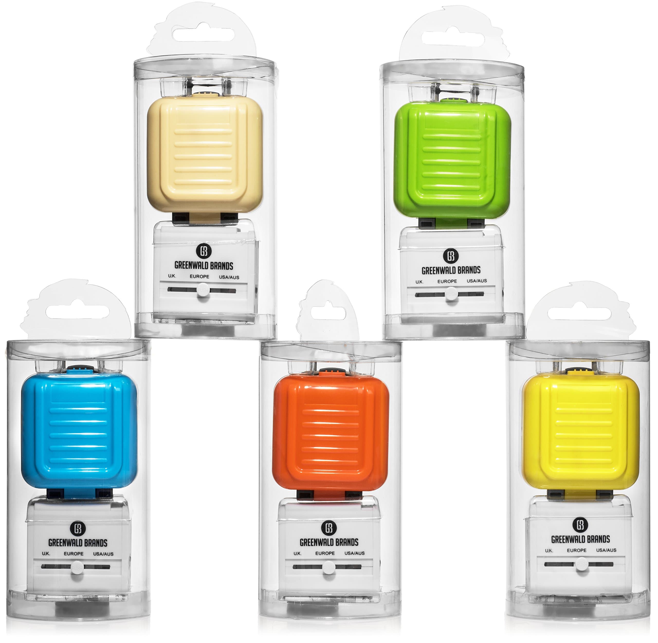 Greenwald's International Travel Power Adapter [US UK EU AU CN UAE], Universal Plug, Dual USB Charging Ports & AC Socket Works In 150 Countries