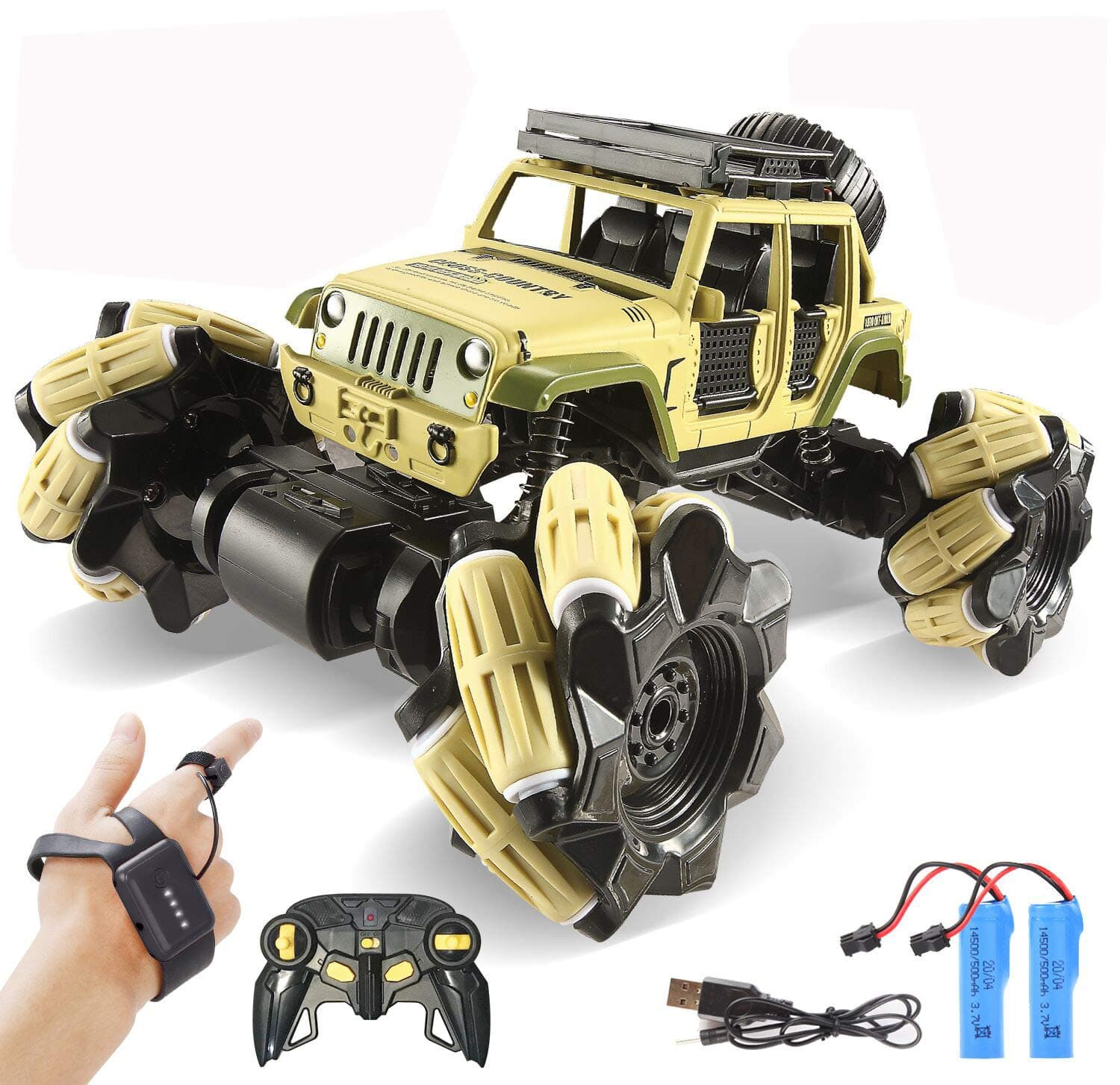 Remote Control Car, 1:16 Drift RC Cars 360° Rotating 4WD 2.4Ghz Gesture Sensor Watch Monster Truck for Kids Stunt Climbing Car Rechargeable Batteries