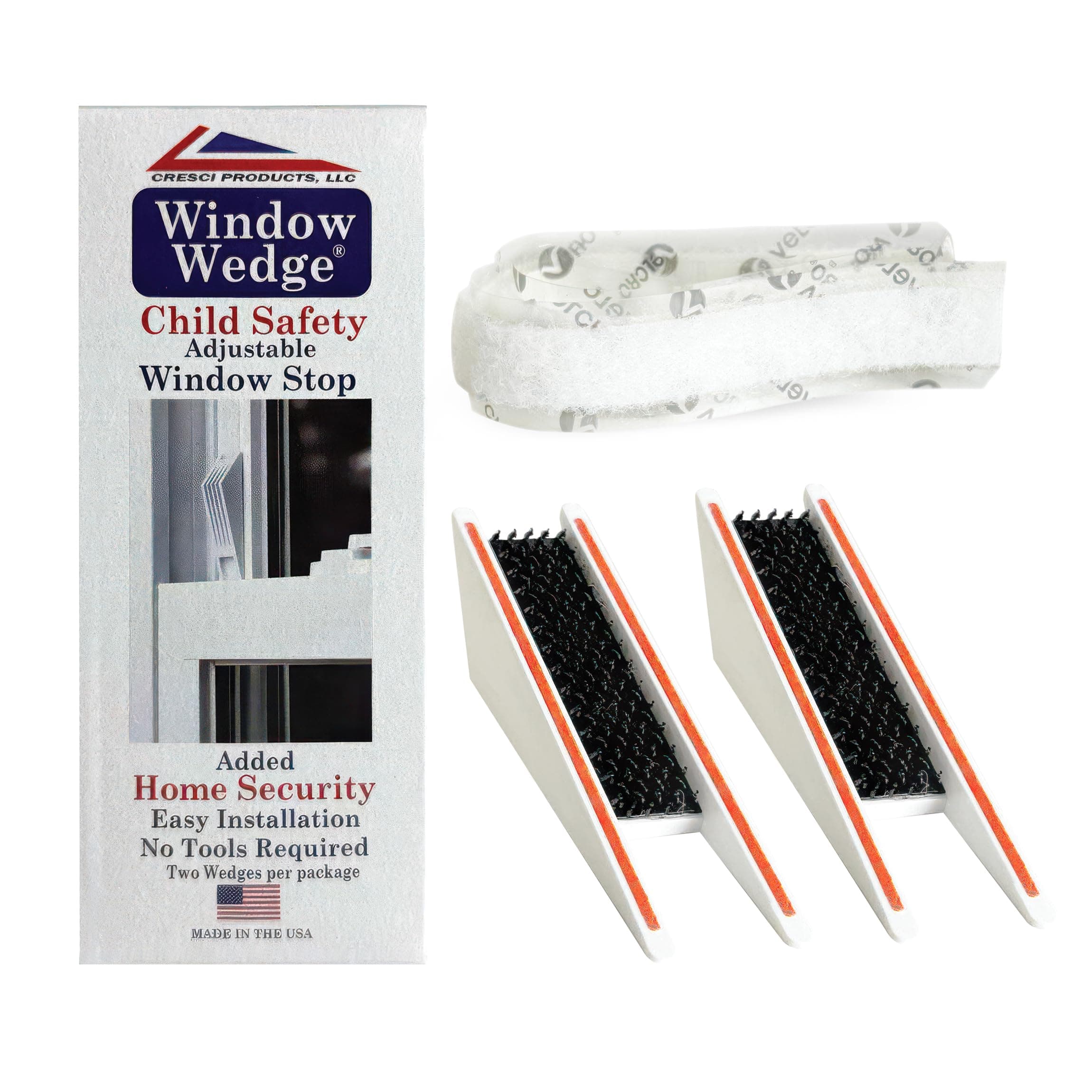 Child Safety Window Stopper – Made in USA Adjustable Lock for Baby Proofing & Home Security, Slip-Resistant, Fits Sliding, Single & Double Hung Windows, Single Pack (2 Stoppers)