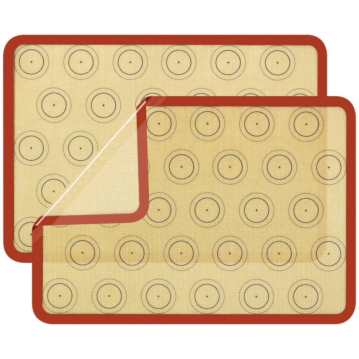 Macaron Silicone Baking Mat Non-Stick Silicon Macaroon Baking Half Sheet Perfect Baking Pad Cookie Kit for for Macarons, Cake, Bread and Pastry Making (Set of 2) by Sunrich