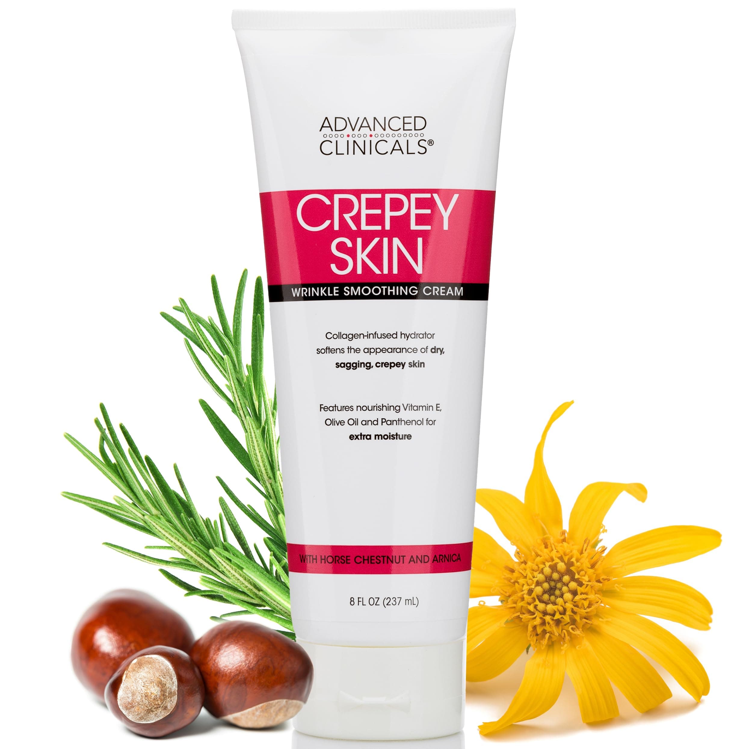Crepey Skin Care Treatment Body Lotion | Crepe Skin Wrinkle Eraser Moisturizer | Collagen Cream | Vitamin E Cream | Arnica Bruise Cream W/Horse Chestnut, Fragrance-Free, 8 Fl Oz