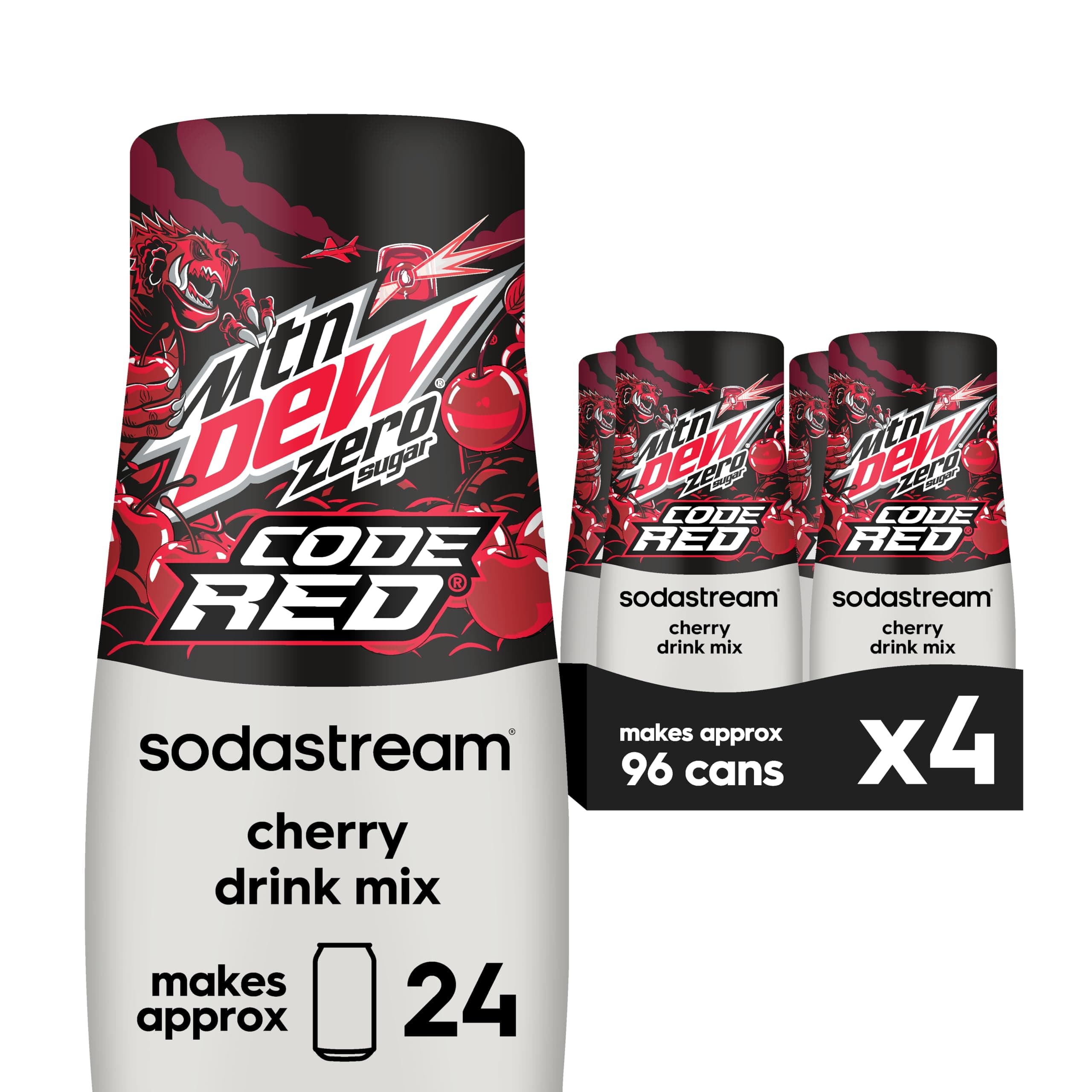MTN Dew Code Red Zero Sugar Drink Mix (440ml, Pack of 4)