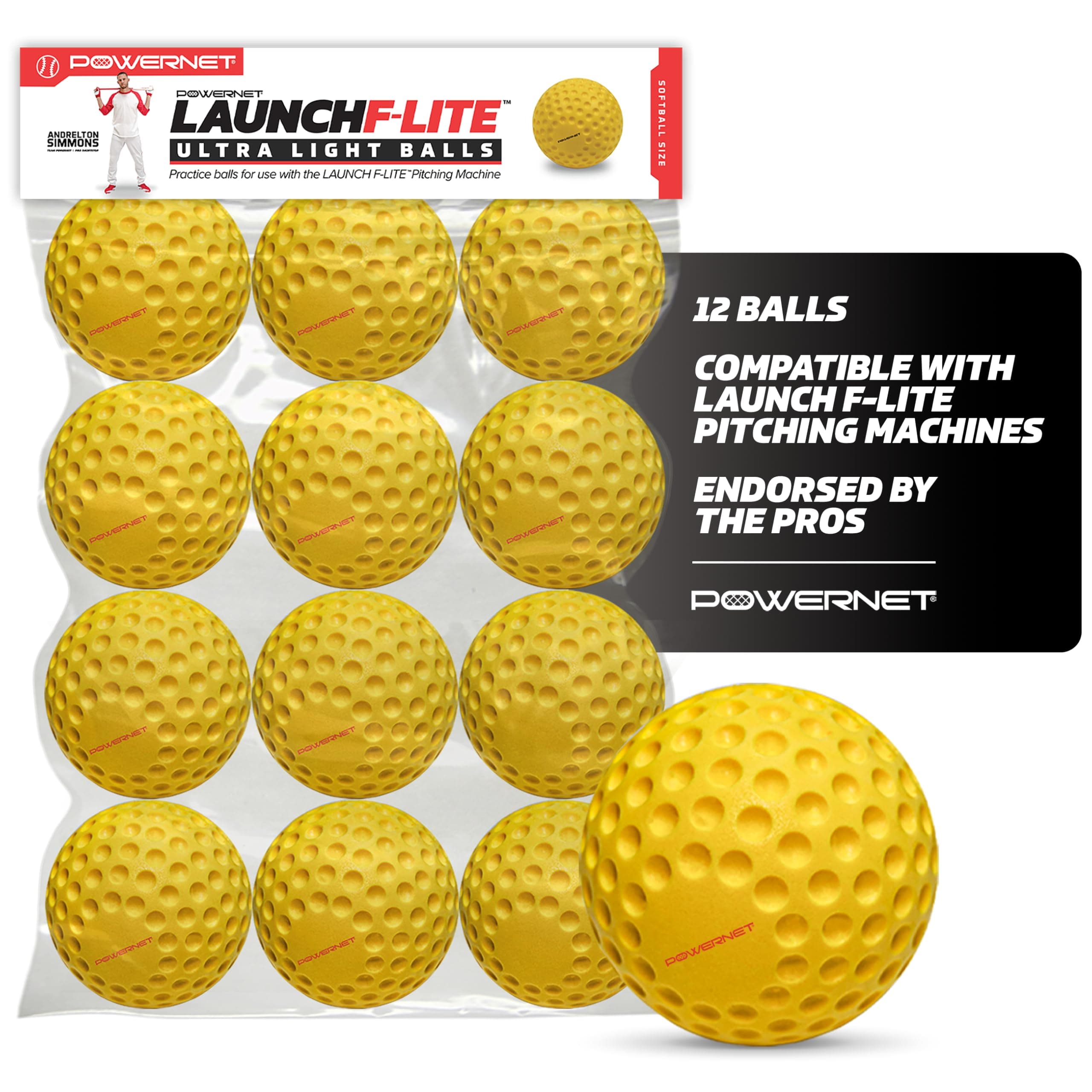 Launch F-lite Ultra Dimpled Softballs