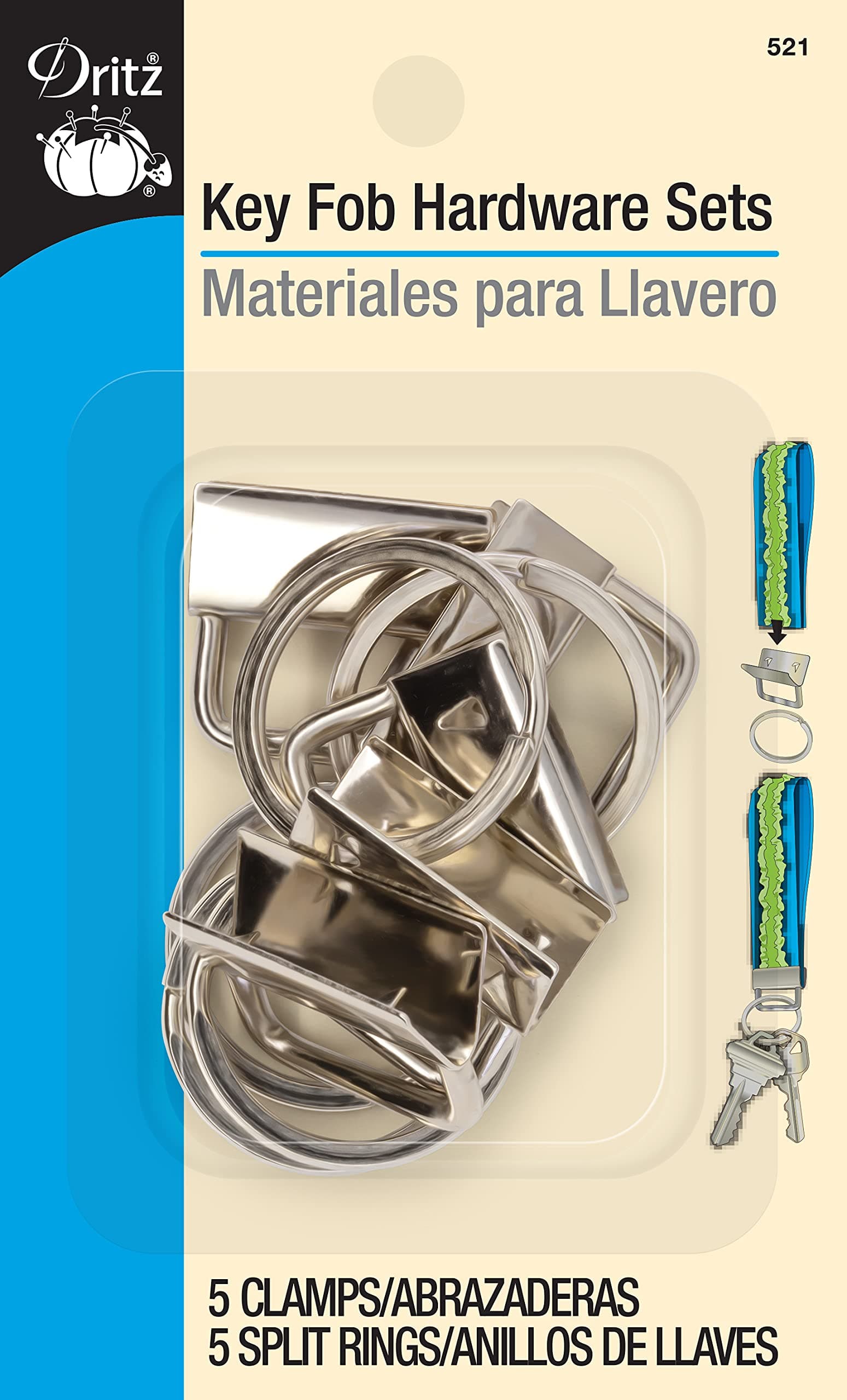 Dritz Key Fob Hardware Sets Bonus Pack, Silver