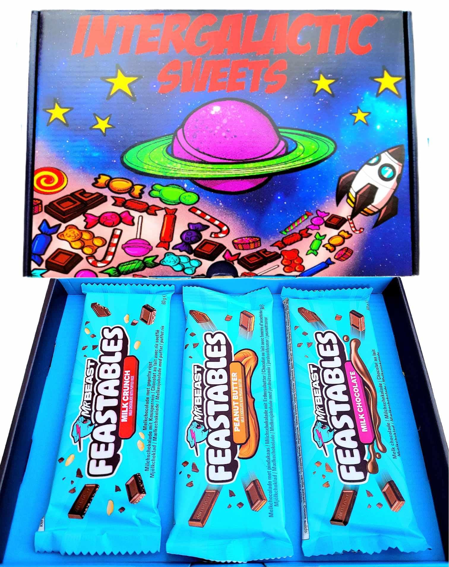 Beast Chocolate Bar Hamper Gift Box | 3 bars | Milk Chocolate, Peanut Butter, Crunch | BY INTERGALACTIC SWEETS