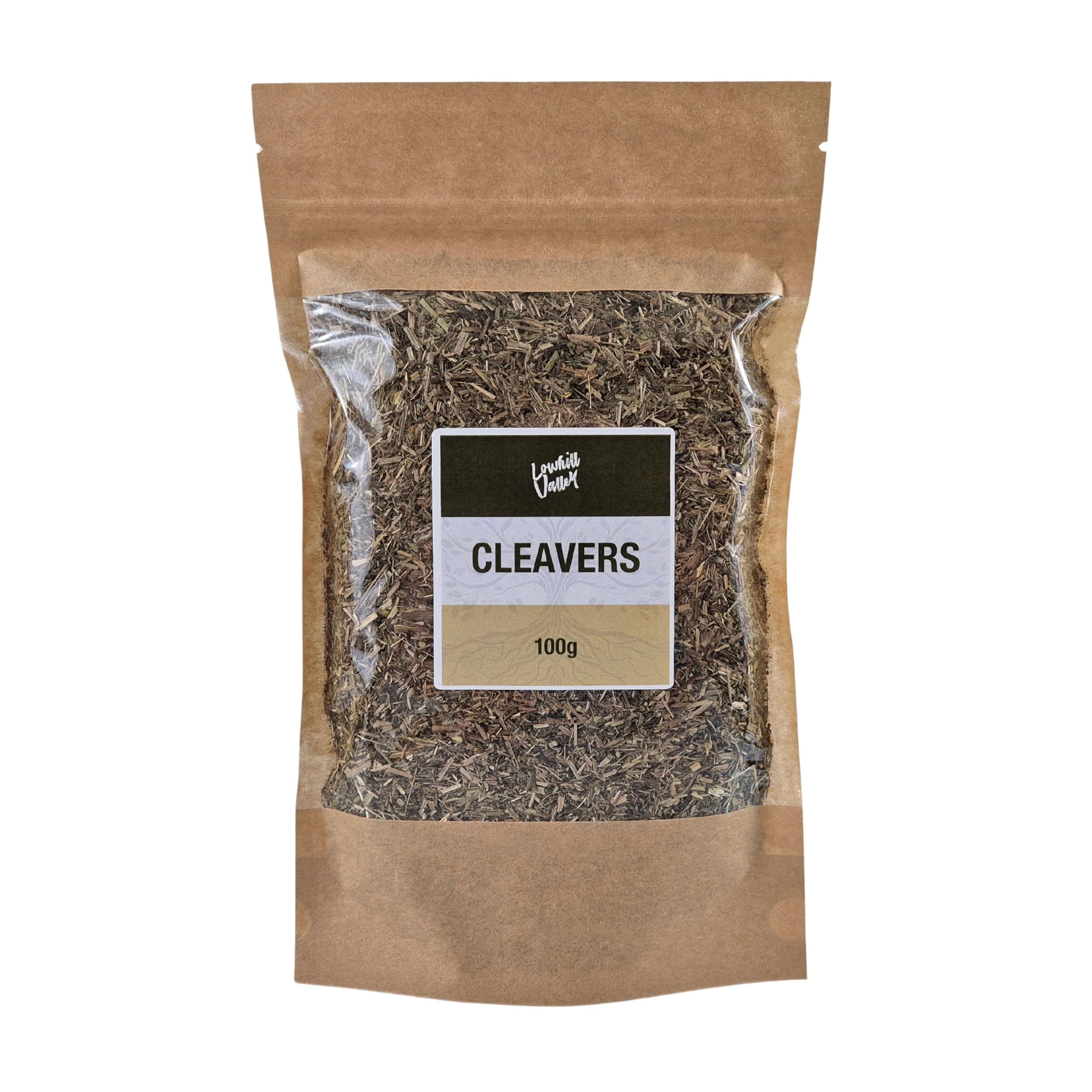Lowhill Valley Cleavers Herb Herbal Tea - Nourish Your Body Naturally – 100% Pure Cleavers Herb – No Additives or Preservatives – Goosegrass – Responsibly Sourced Galium Aparine – 100g
