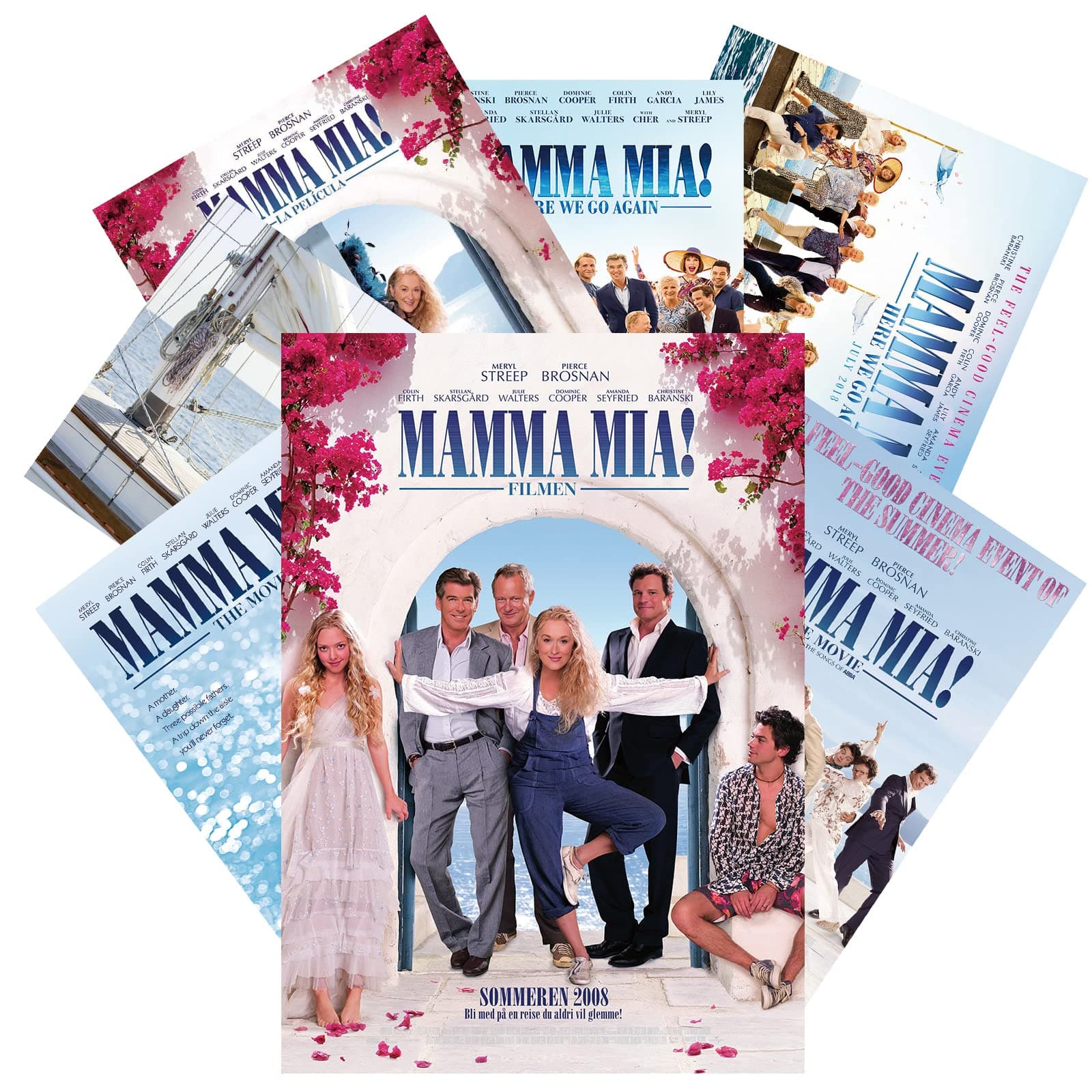 Mamma Mia Movie Posters - Set of 7 pcs 10*14inch Mamma Mia Poster Movie Poster Wall Art Decorations Movie Wall Art for Adults Movie Fans Bedroom Decor