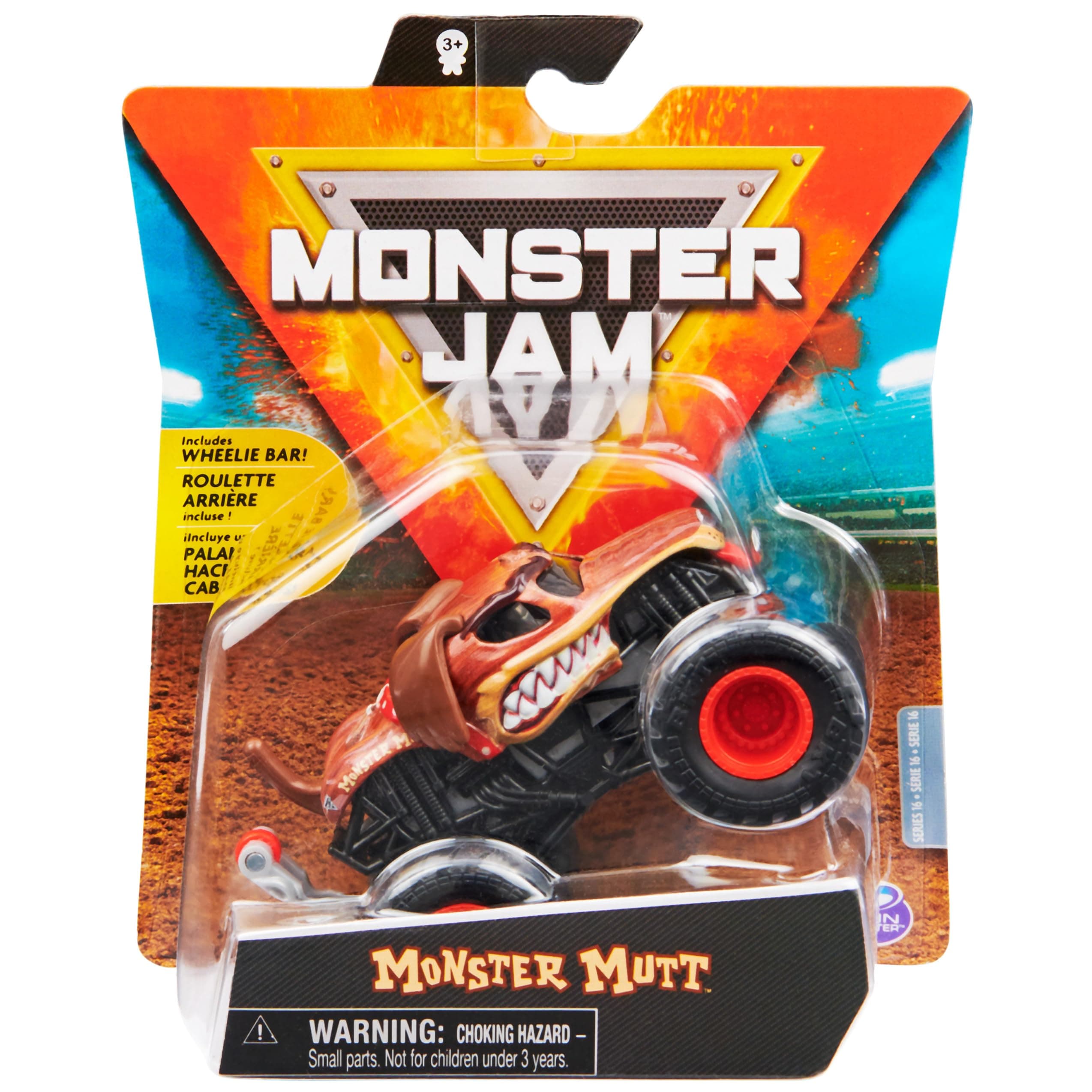 Monster Jam, Official Monster Mutt Monster Truck, Die-Cast Vehicle, Ruff Crowd Series, 1:64 Scale