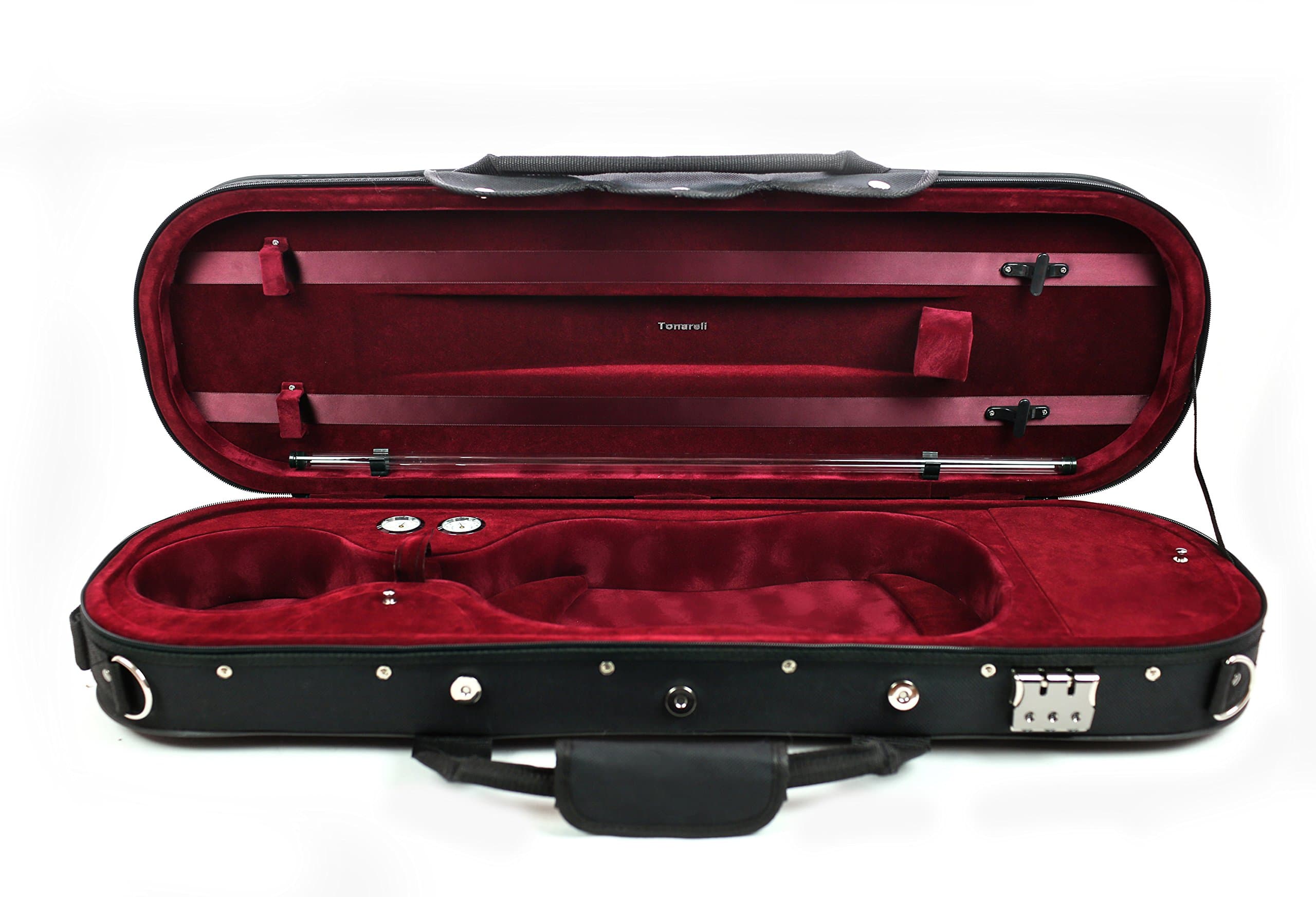 Tonareli Violin Case 4/4 - Ultralight oblong Burgundy - AUTHORIZED DEALER