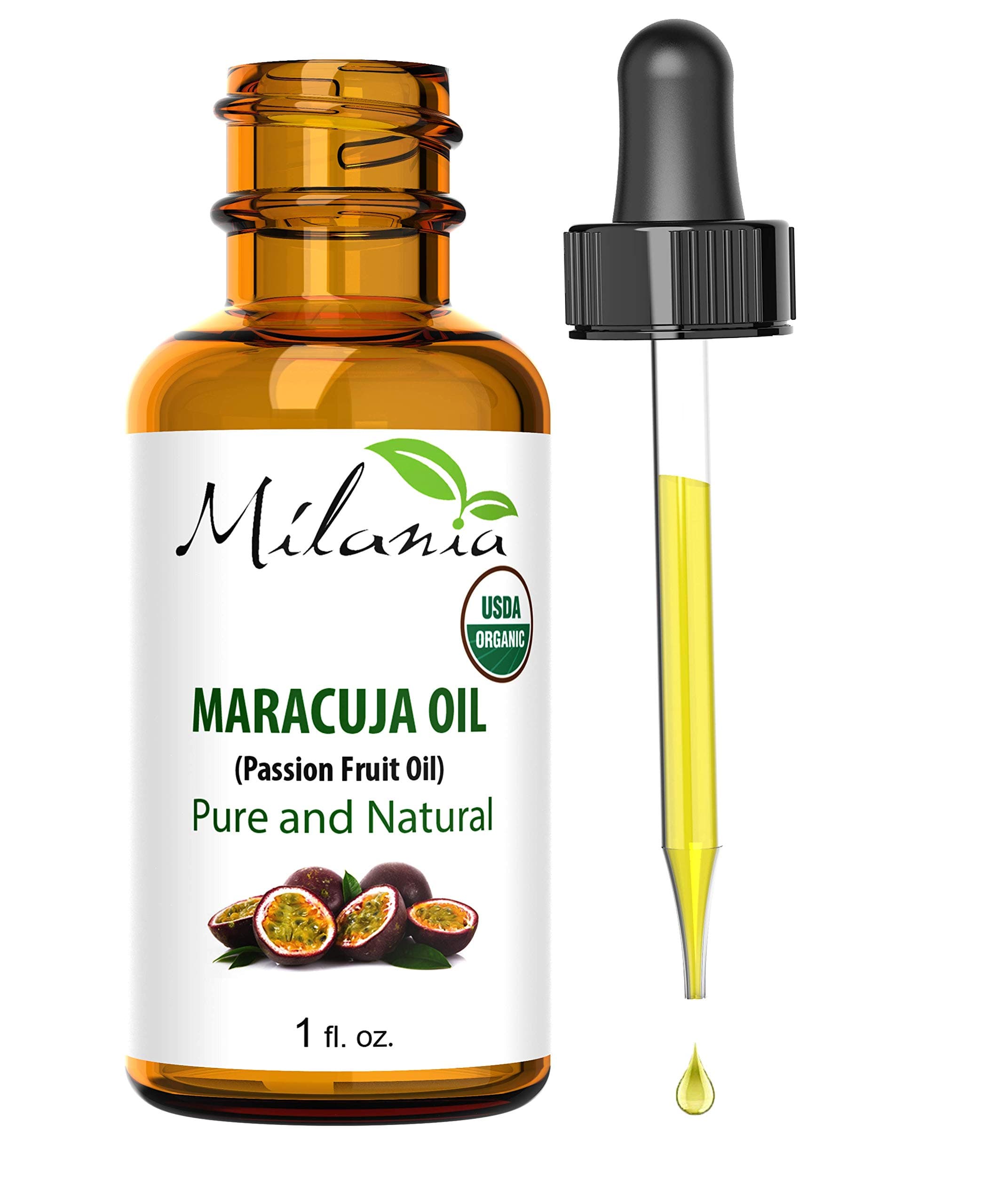 Premium Organic Maracuja Oil. Pure Virgin Passion Fruit Oil, 1 fl. oz Cold-Pressed Extracted Aceite de Marula Unrefined
