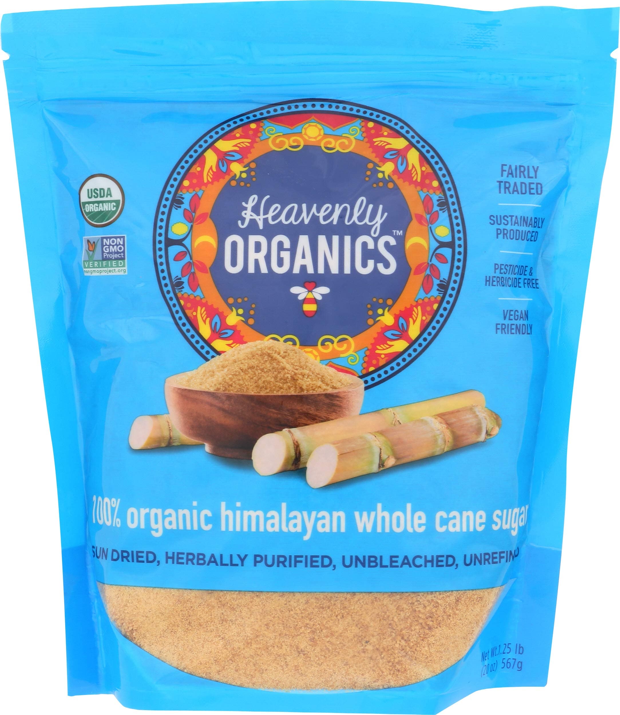 HEAVENLY ORGANICS Organic Whole Cane Sugar, 20 OZ