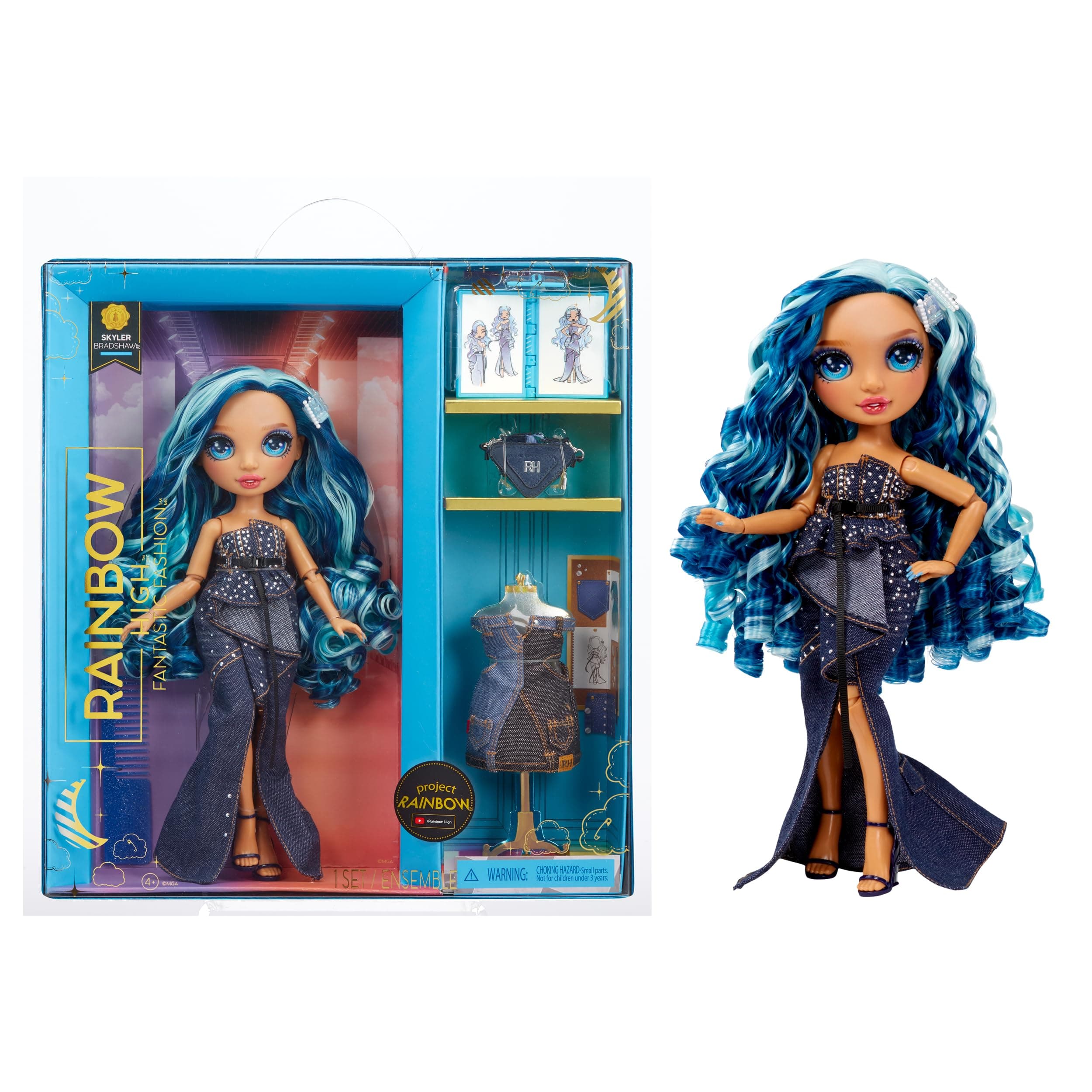 Rainbow High Fantastic Fashion Doll - Skylar Bradshaw - Blue Fashion Doll and Play Set with 2 Outfits & Fashion Accessories - For Collectors and Children from 4-12 Years