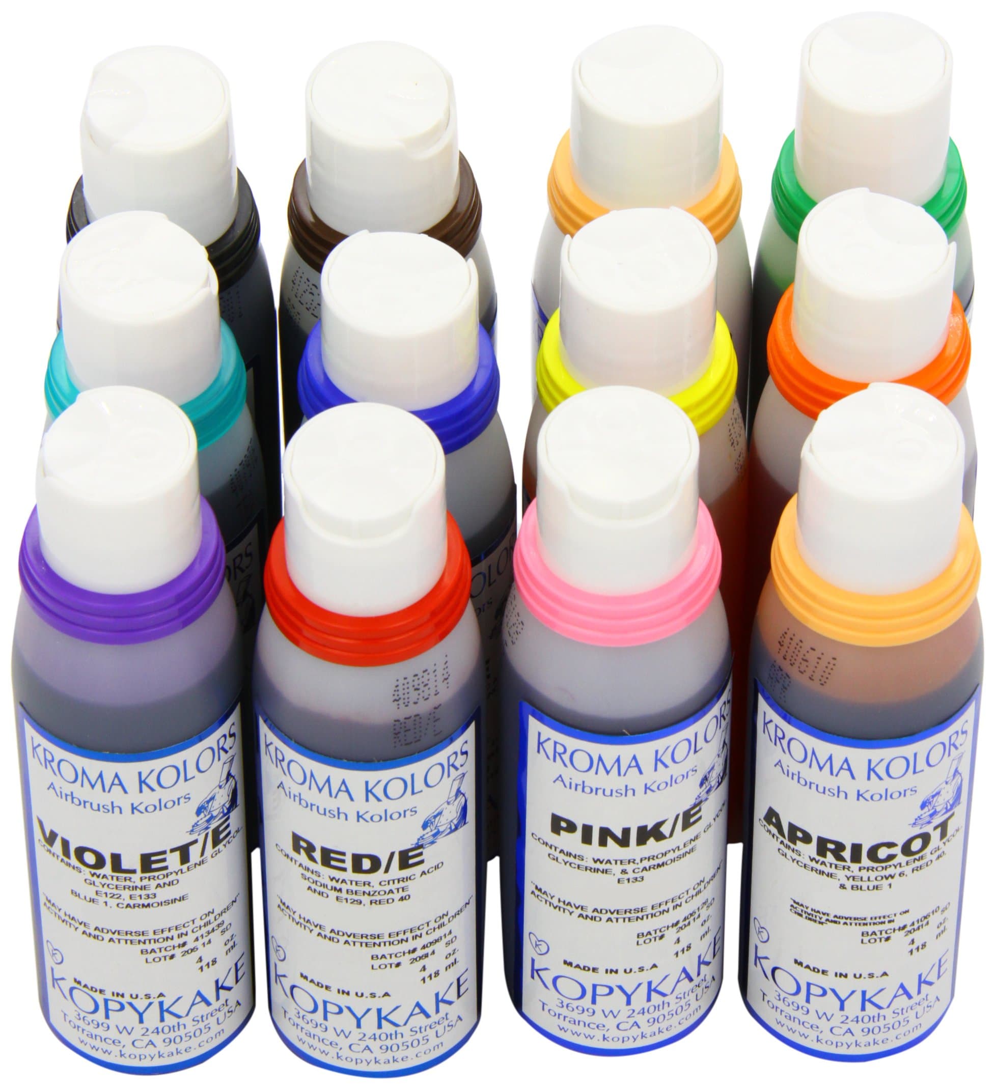 Spraycraft Kroma Colours 118 ml Set of 12 Edible Airbrush Paint Set
