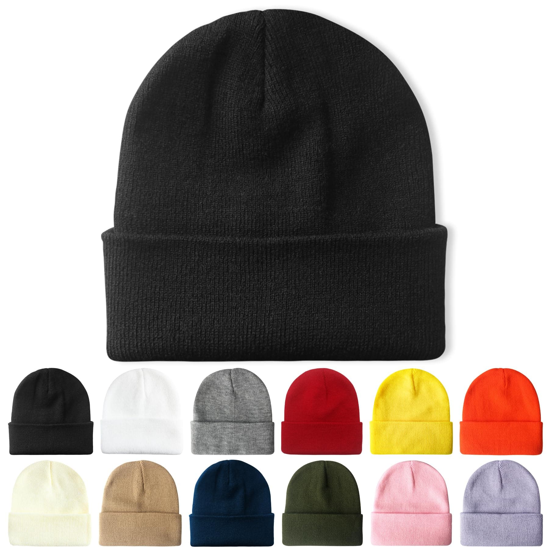 PFFY 2 Packs Unisex Beanie for Men and Women Knit Winter Hat Beanies